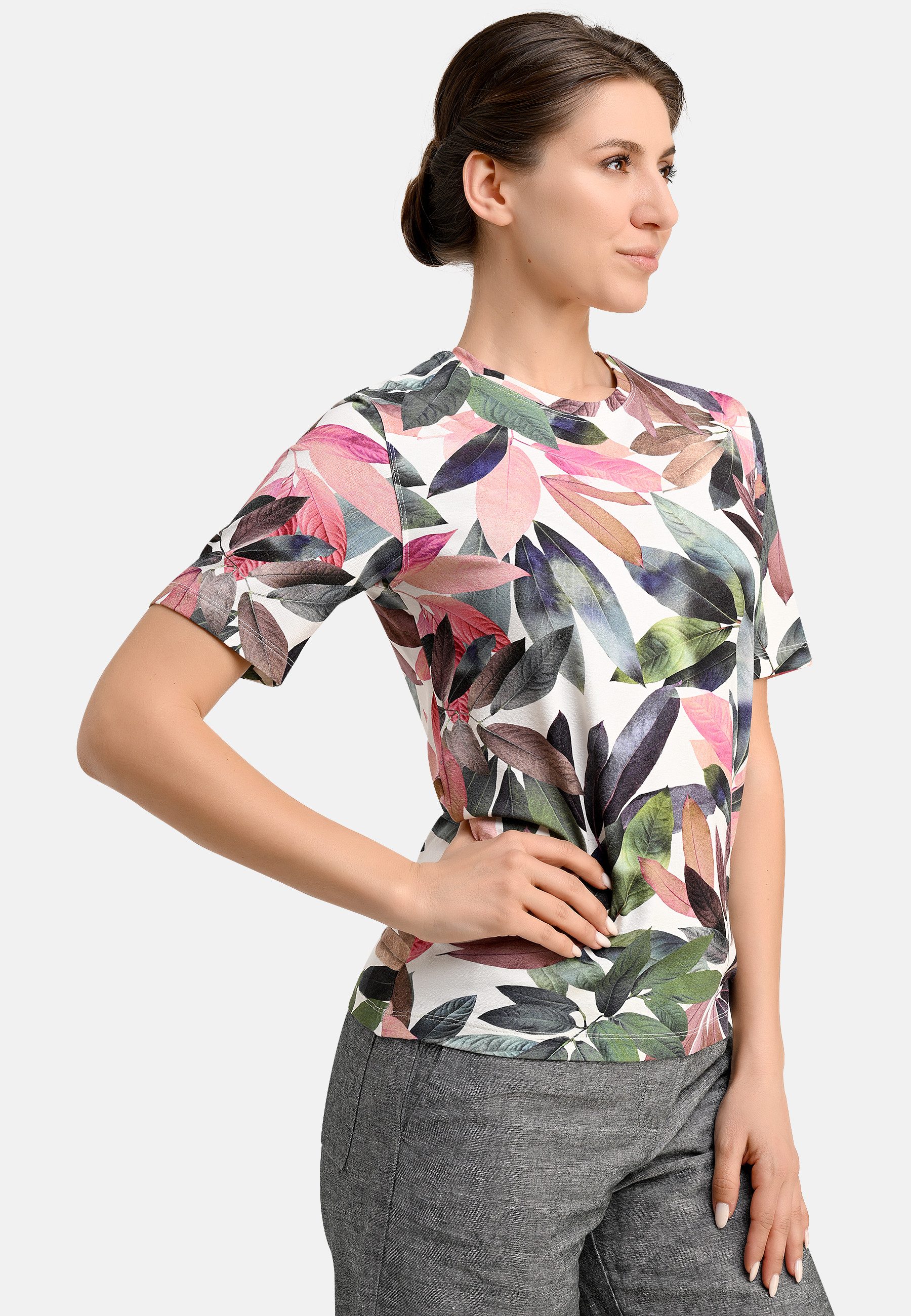 BICALLA T-Shirt Shirt mit Blätter-Print in günstig online kaufen