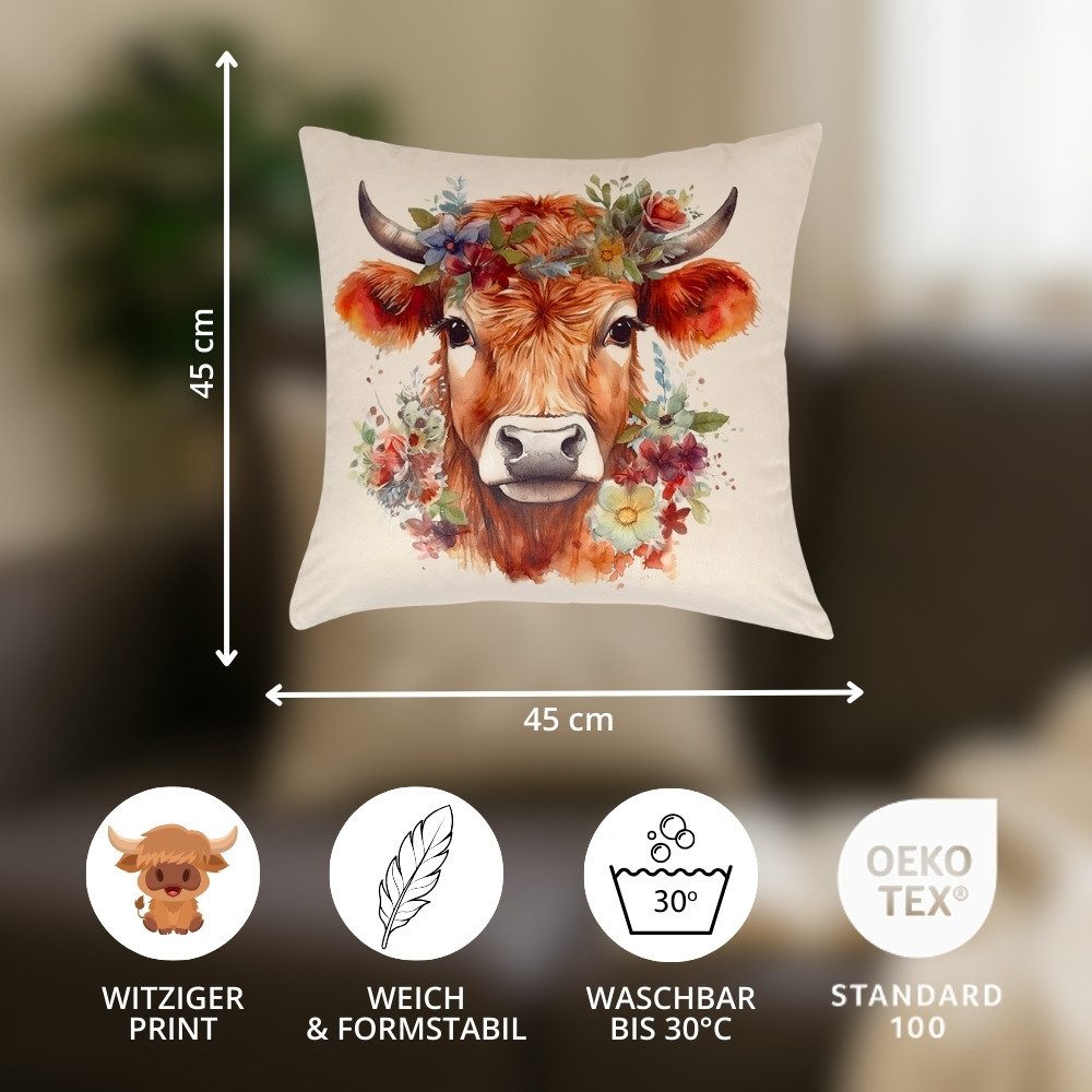 REALLaxx Dekokissen Sprüche & Tiere Motivkissen, 45x45 / 30x50cm lustig bedruckter Kissenbezug inkl. Füllung, waschbar