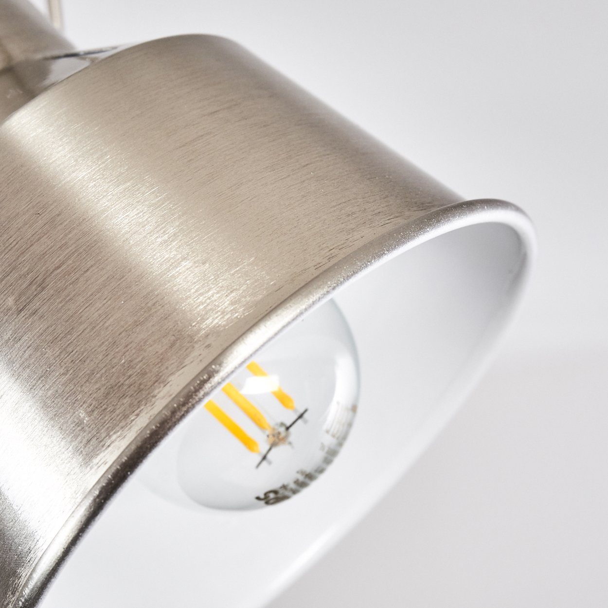 mit Spot »Rimini« Strahlern ohne E14, hofstein Deckenlampe gebürstet/Weiß, u. in Deckenleuchte Stahl Leuchtmittel, aus Lichteffekt, Metall verstellbaren