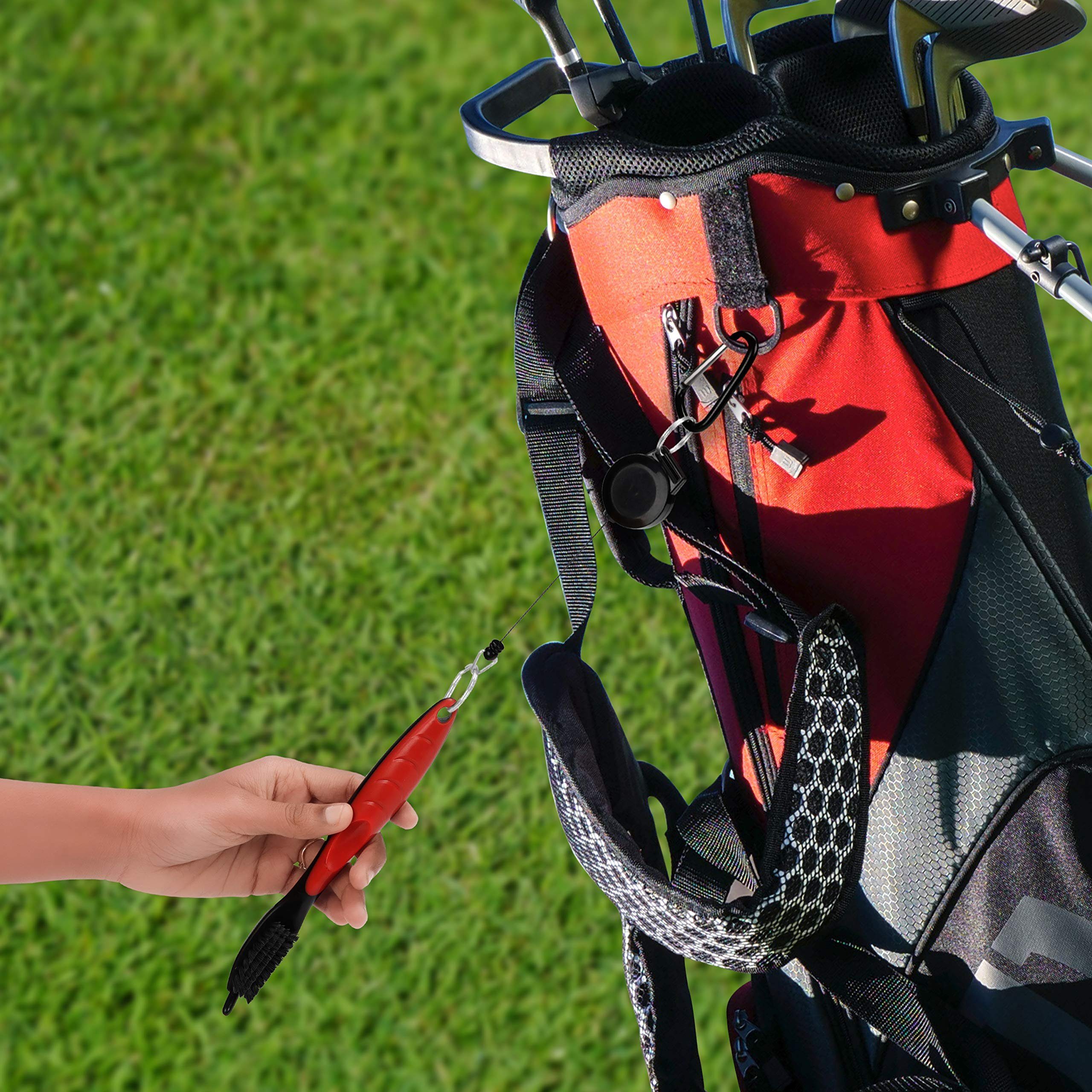 Bezzee Pro Ausziehbare Golfbürste in cm Rot 61 (Gummi, Schwarz Länge Rot 61 Schwarz und Golftuch Golfbürste cm) - Ausziehbar