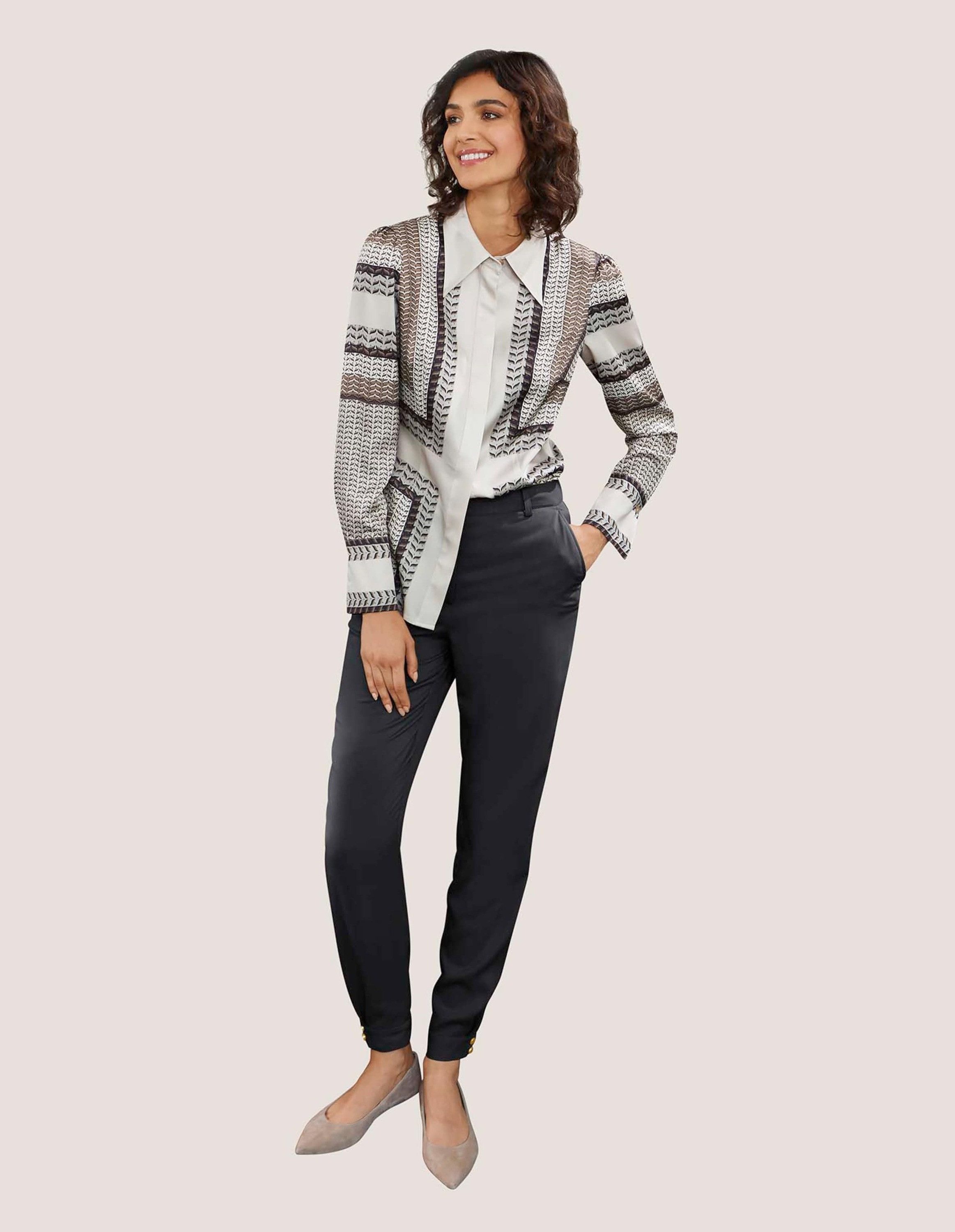 MADELEINE Stoffhose Schmale Hose mit modischem Saumbündchen günstig online kaufen