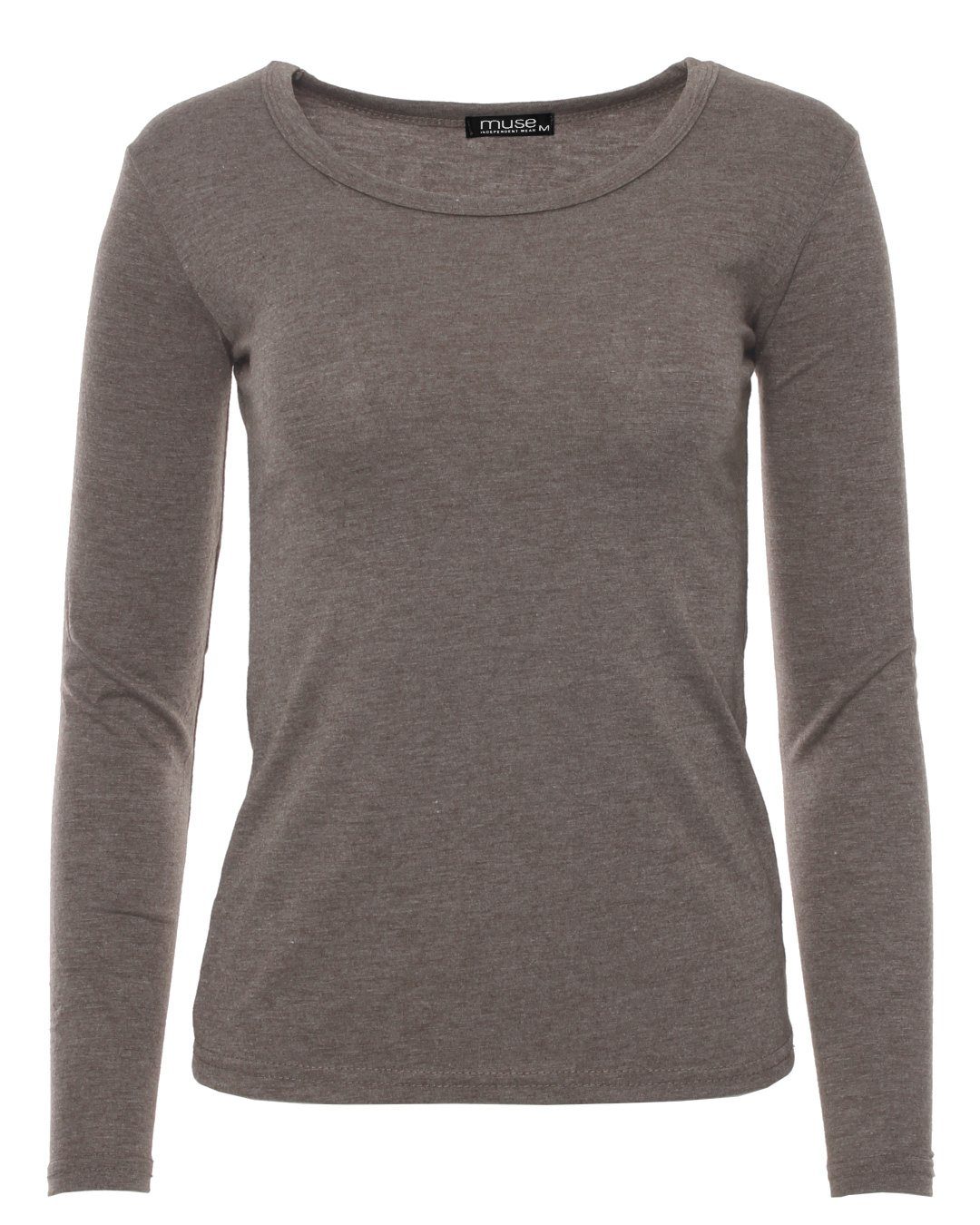 Muse Rundhalsshirt Basic Rundhals Langarmshirt Skinny günstig online kaufen