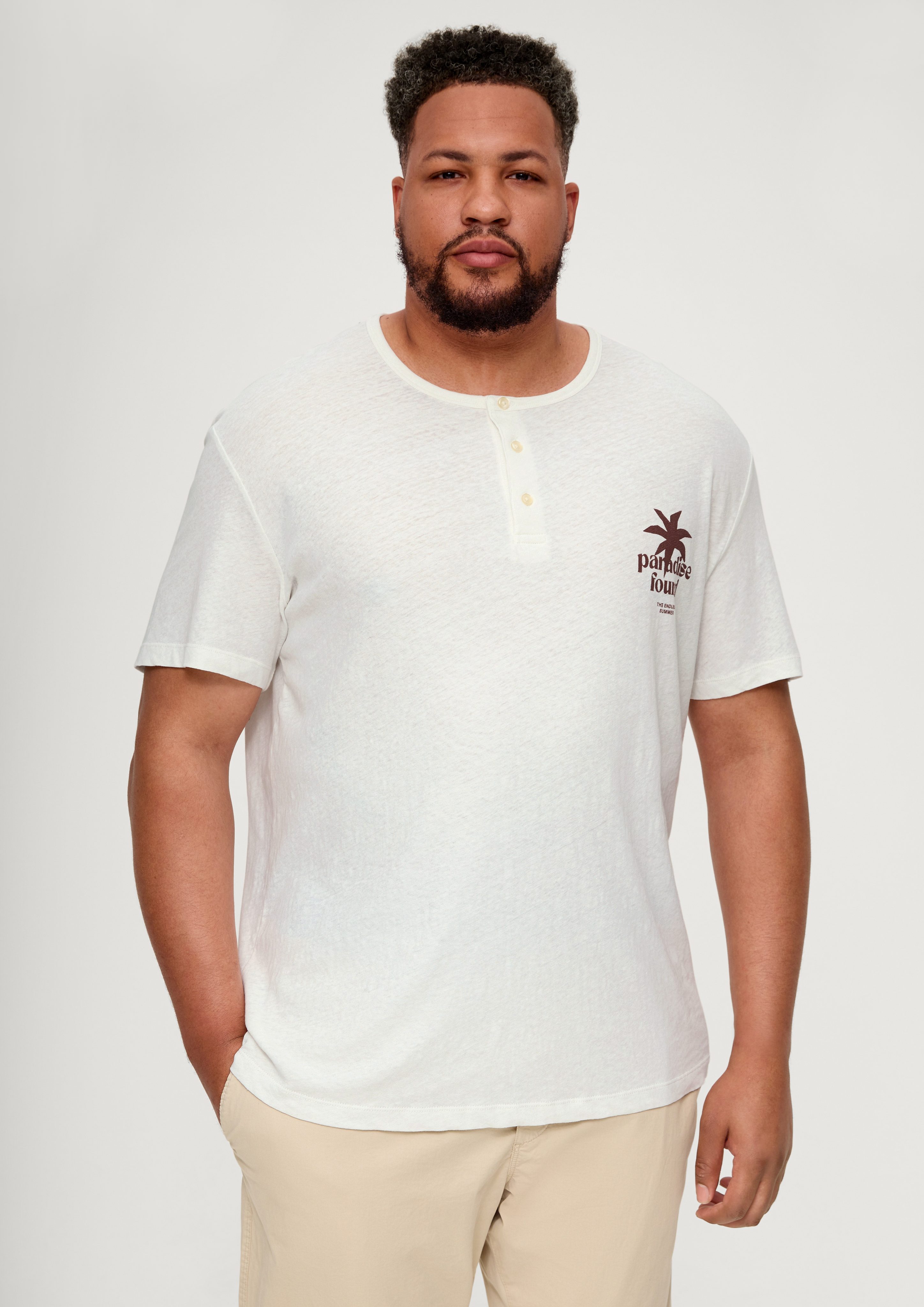 Baumwolle aus und Kurzarmshirt Hanf s.Oliver T-Shirt