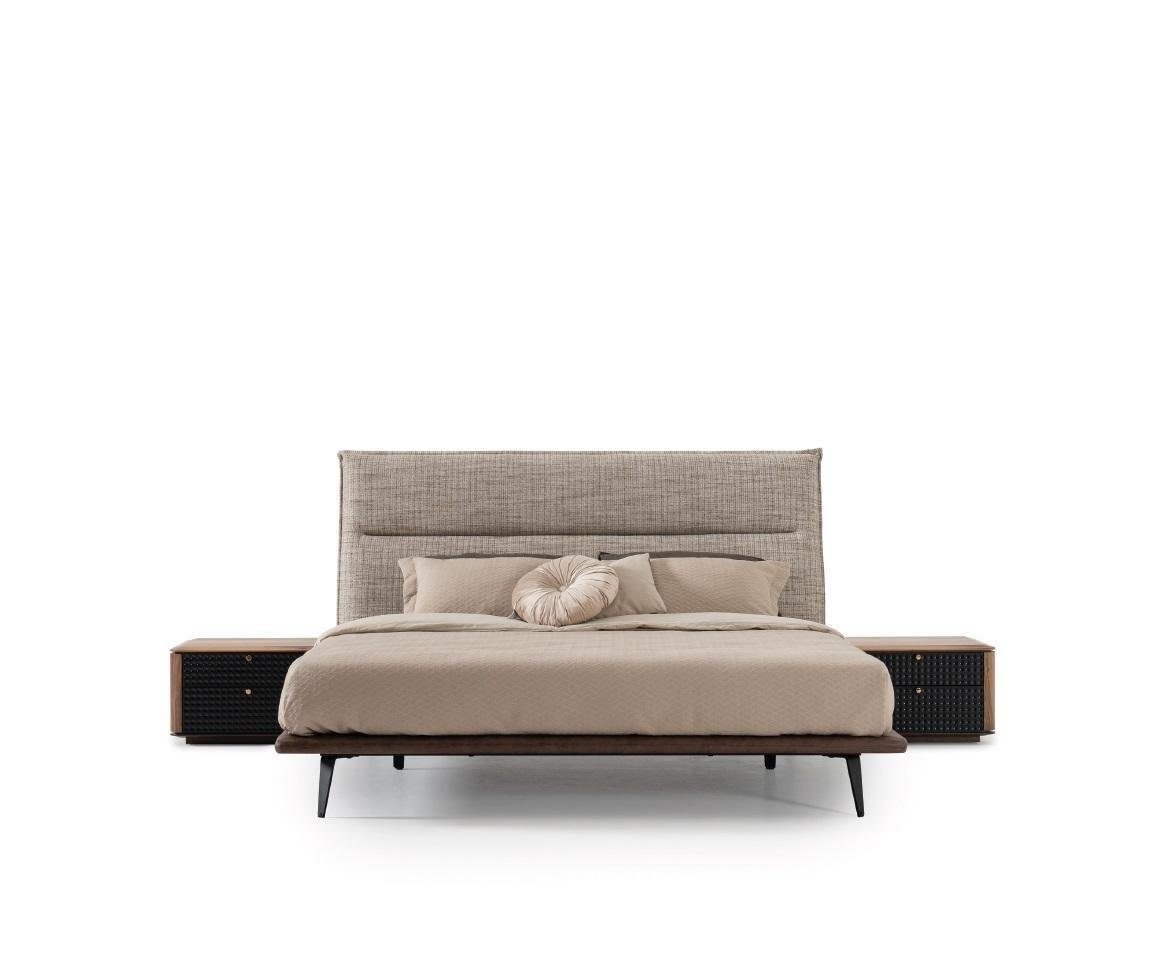 JVmoebel Bett Italienische Stil (3-tlg) Schlafzimmer Bett 3tlg. Nachttisch 2x Modern Luxus