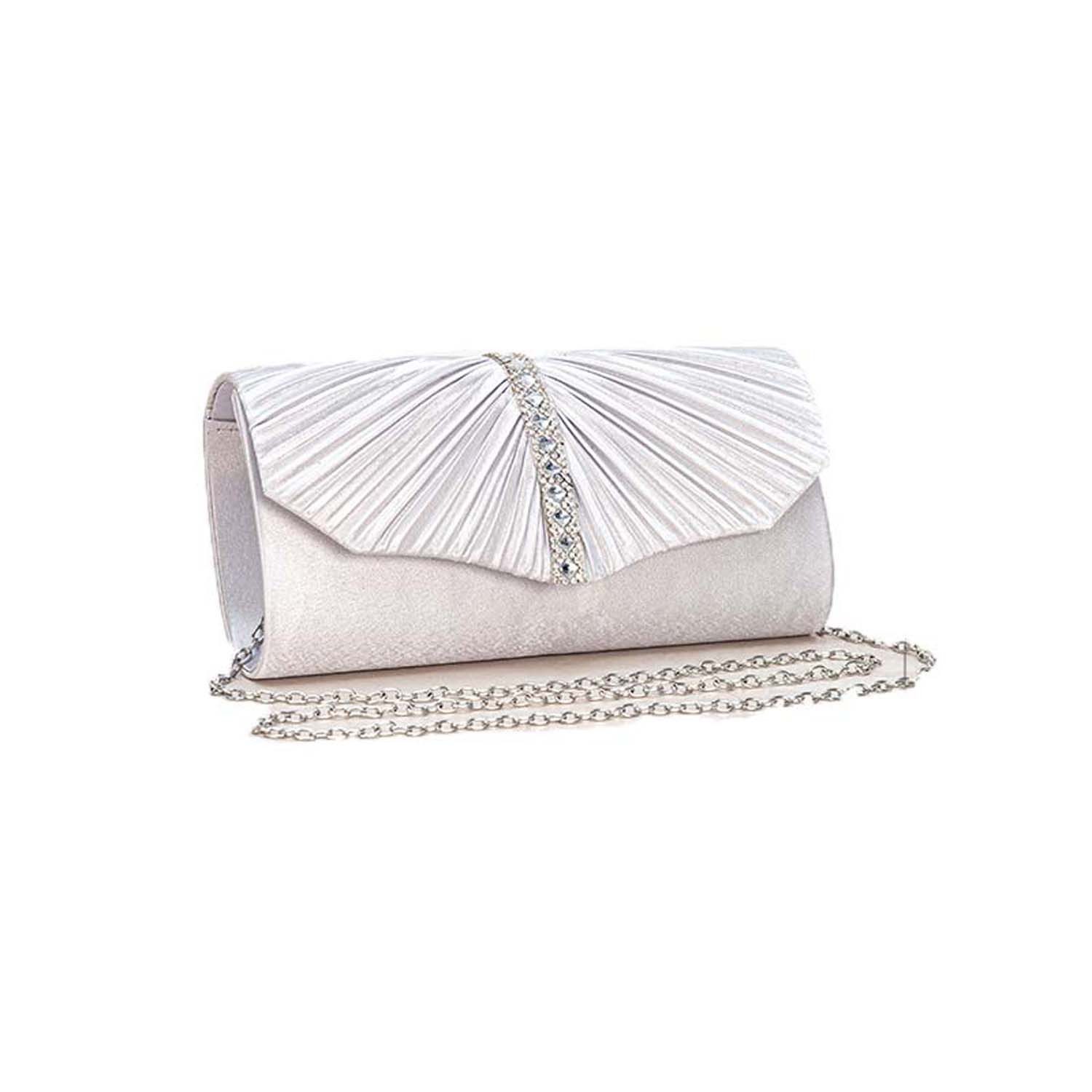 Coonoor Abendtasche Damen Satin Abendtasche Elegante Satin Plissee Abend Cl günstig online kaufen