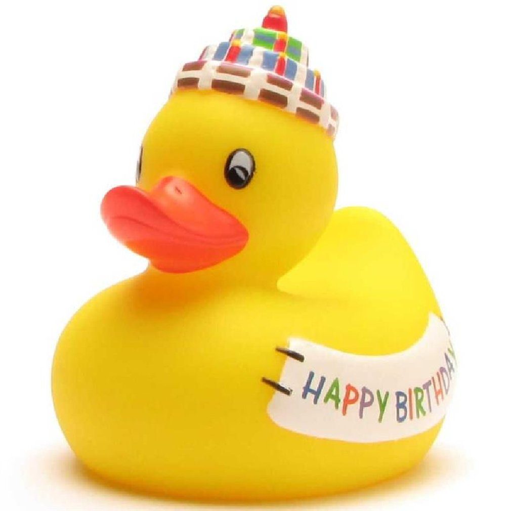 Badespielzeug Duckshop - "Happy Birthday" Quietscheentchen Badeente