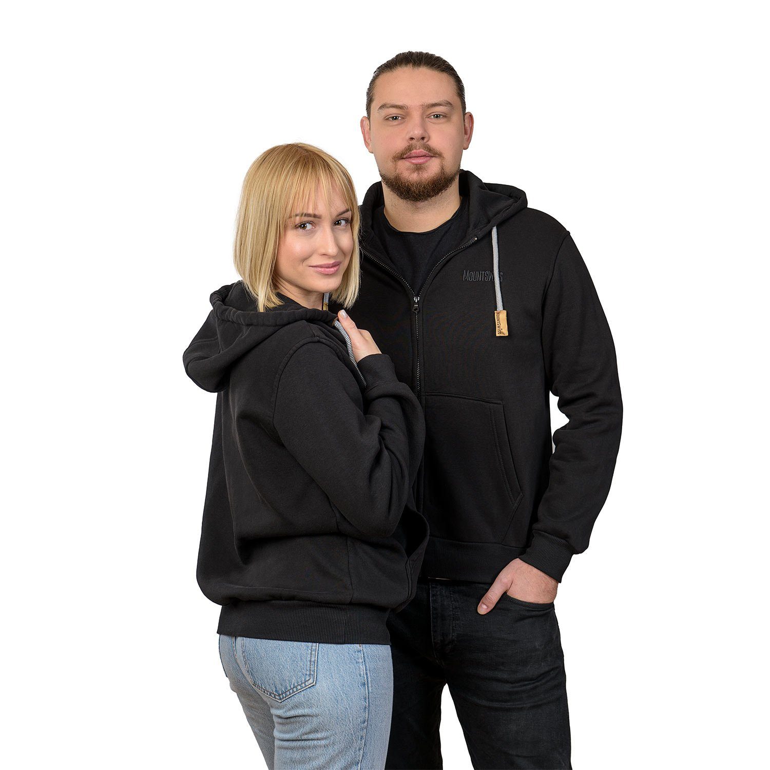 Kapuzenpullover Mount Swiss Herren Damen Sweatjacke Kapuzenjacke Hoodie Leon, Langarm