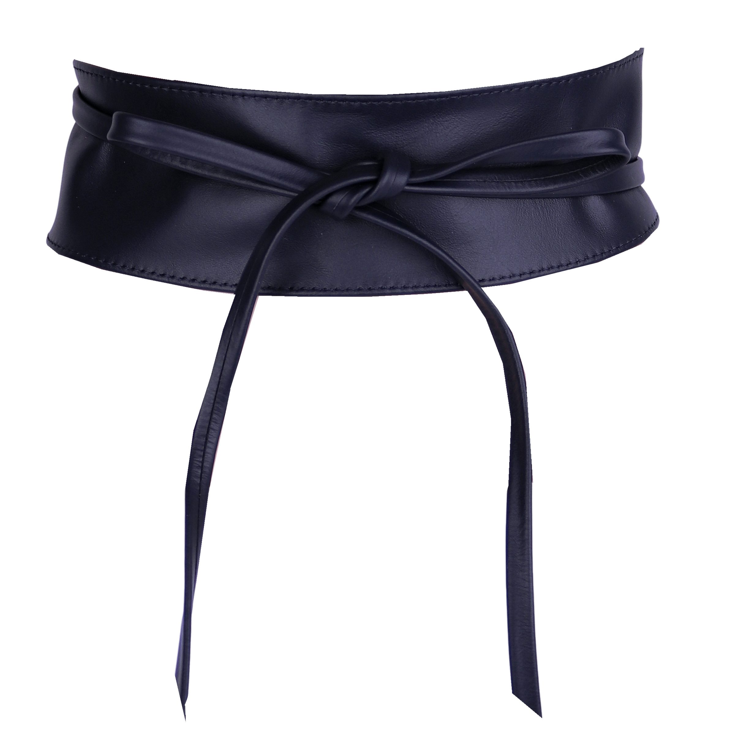 MIRROSI Taillengürtel Wickelgürtel aus Echtleder, Schleife mit breitem Bund (mit breitem Bund zum Wickeln, 7cm Breit, 265cm lang) OBi Gürtel, Bindegürtel, Schnürgürtel, Wickelgürtel