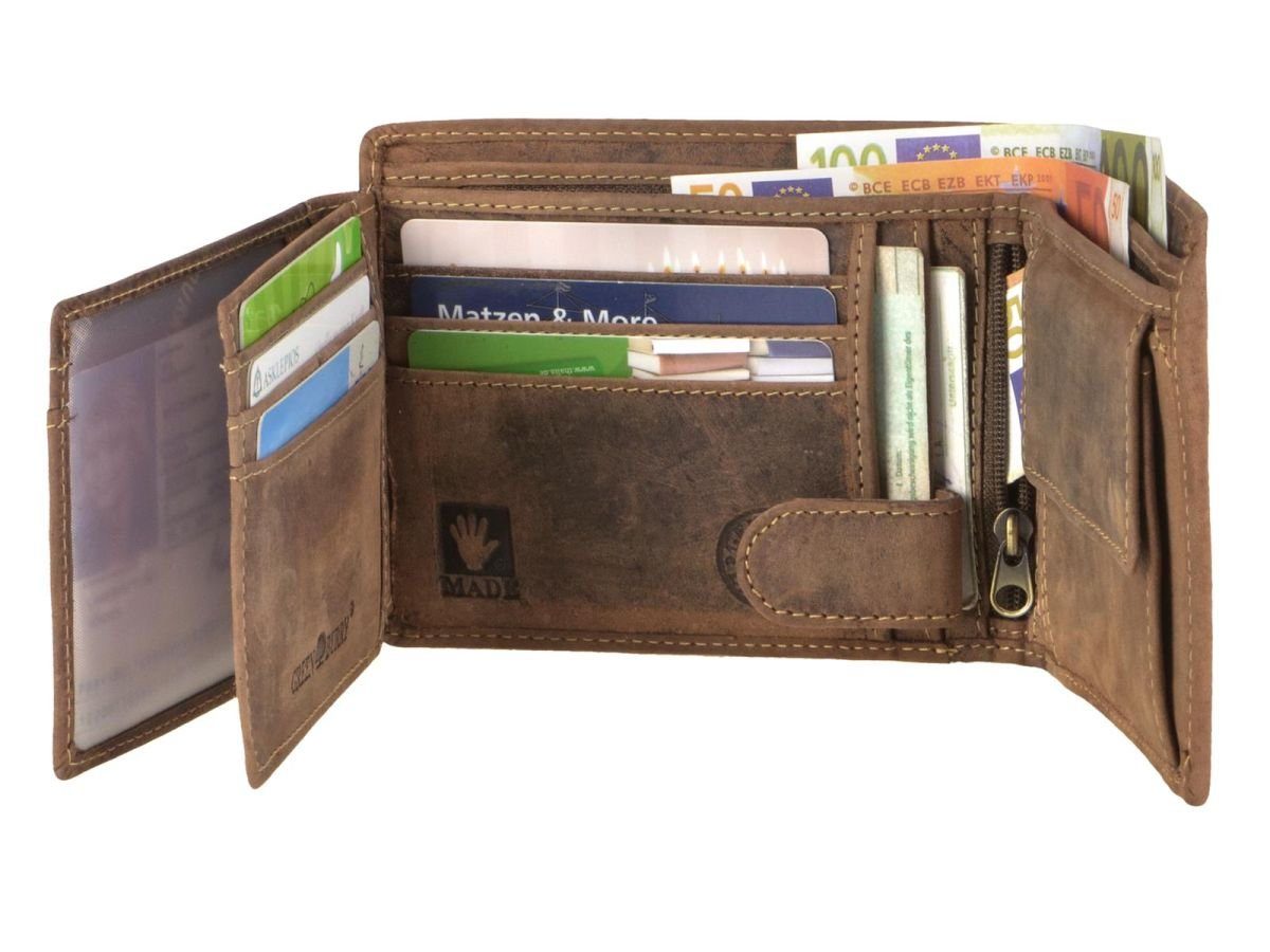 mit Portemonnaie, Schutz Vintage, Lederbörse, Greenburry Herrenbörse RFID Geldbörse