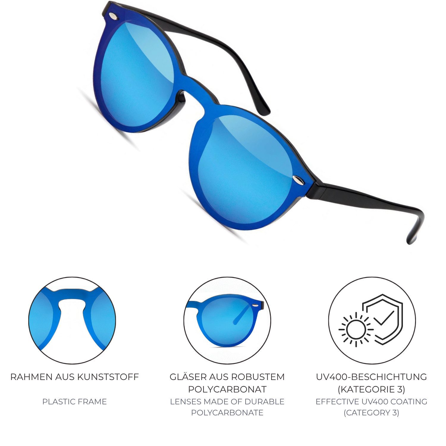 styleBREAKER Sonnenbrille Monoglas Sonnenbrille Shield Brille UV400 (1-St) – Bild 5 von 5