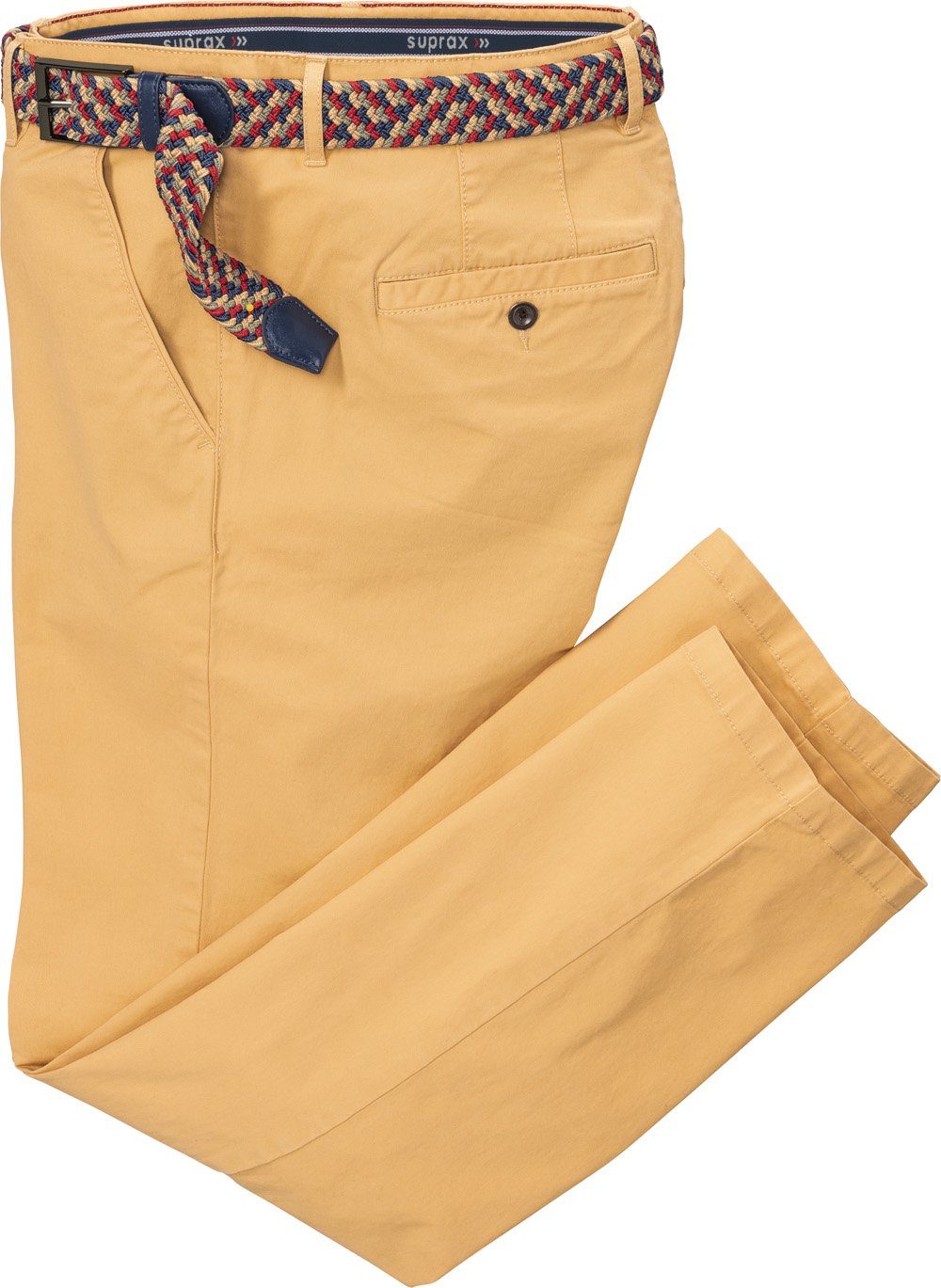 Suprax Chinos in Regular-fit-Passform, im Chino-Stil und mit mehrfarbigem Flechtgürtel