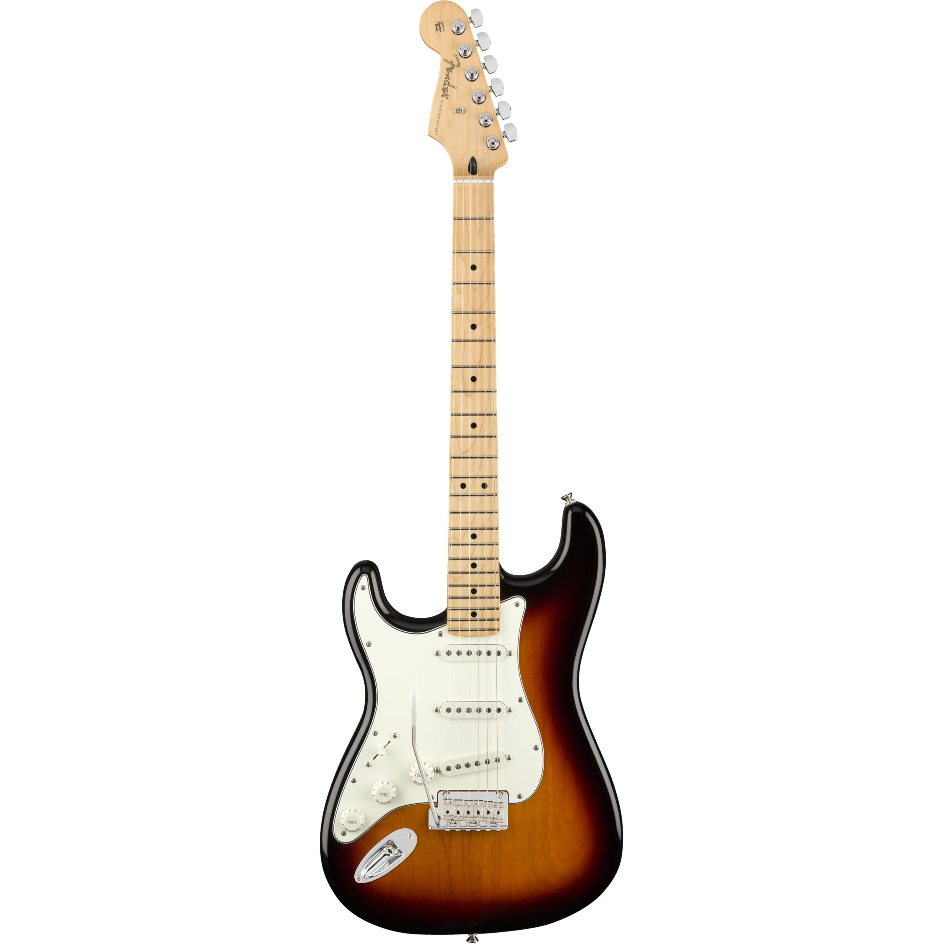 Fender Spielzeug-Musikinstrument, Player Stratocaster Lefthand MN 3-Color Sunburst - E-Gitarre für Links