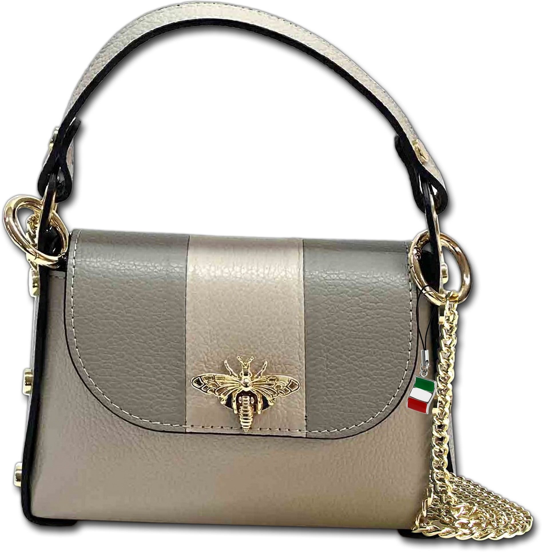 Umhängetasche grau hellgrau Florence Tasche Leder