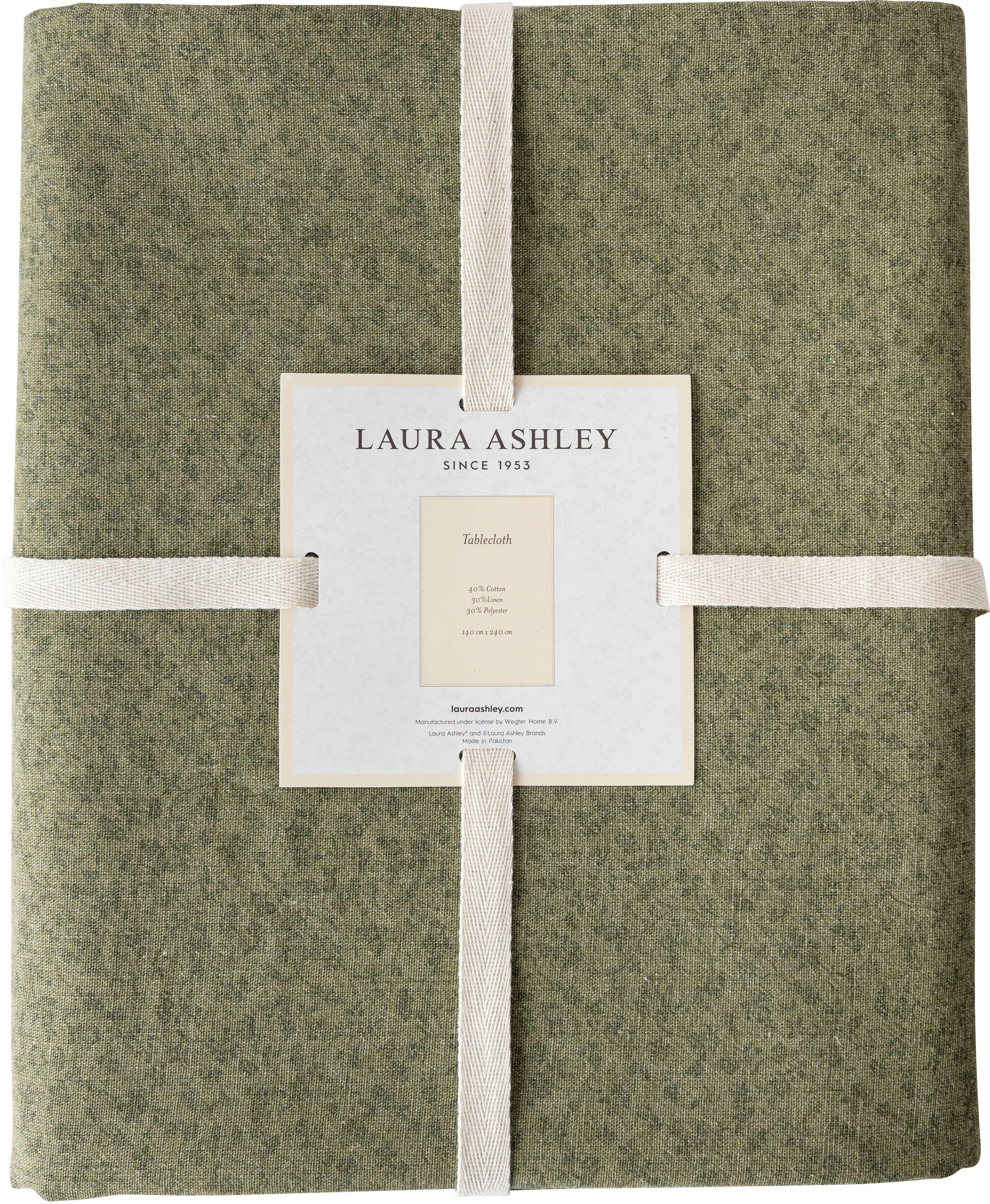 LAURA ASHLEY Wild Blumenmotiv mit Tischdecke Clematis, grün (1-tlg)
