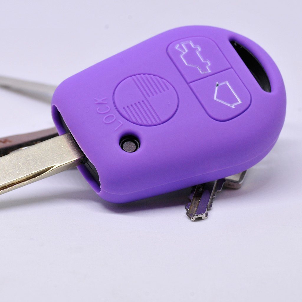 mt-key Schlüsseltasche Autoschlüssel Softcase Silikon Schutzhülle  Apfelgrün, für BMW E46 E83 E52 E85 E86 E39 E61 E60 E53 3 Knopf Funk  Fernbedienung