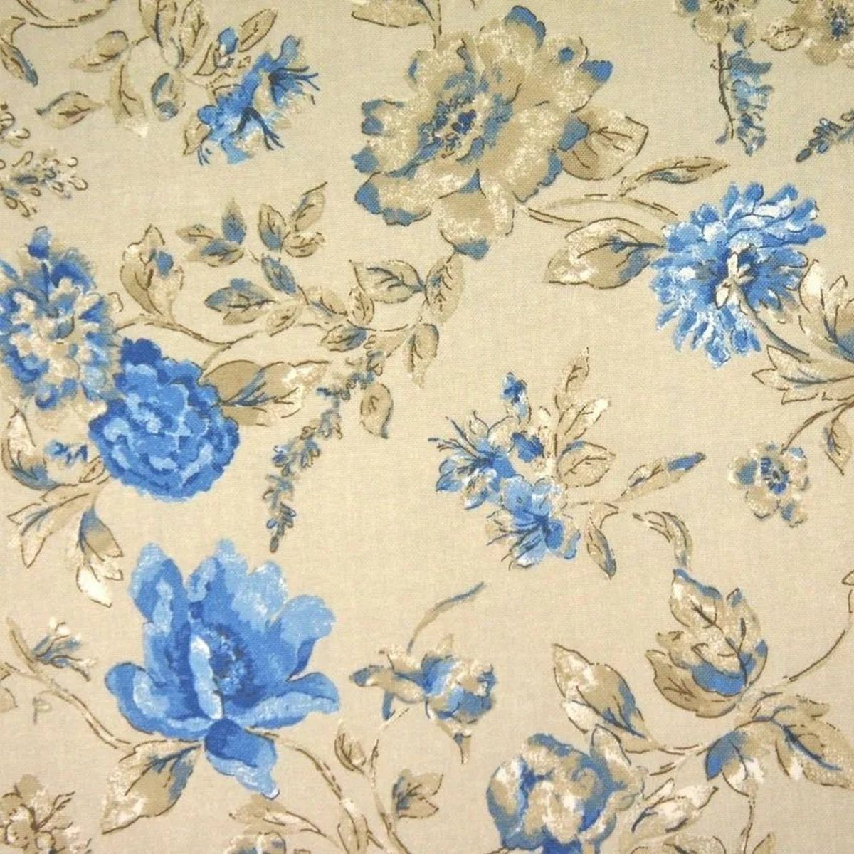 Stofferia Stoff Dekostoff Baumwolle Jardin Große Blume Leinen, Meterware