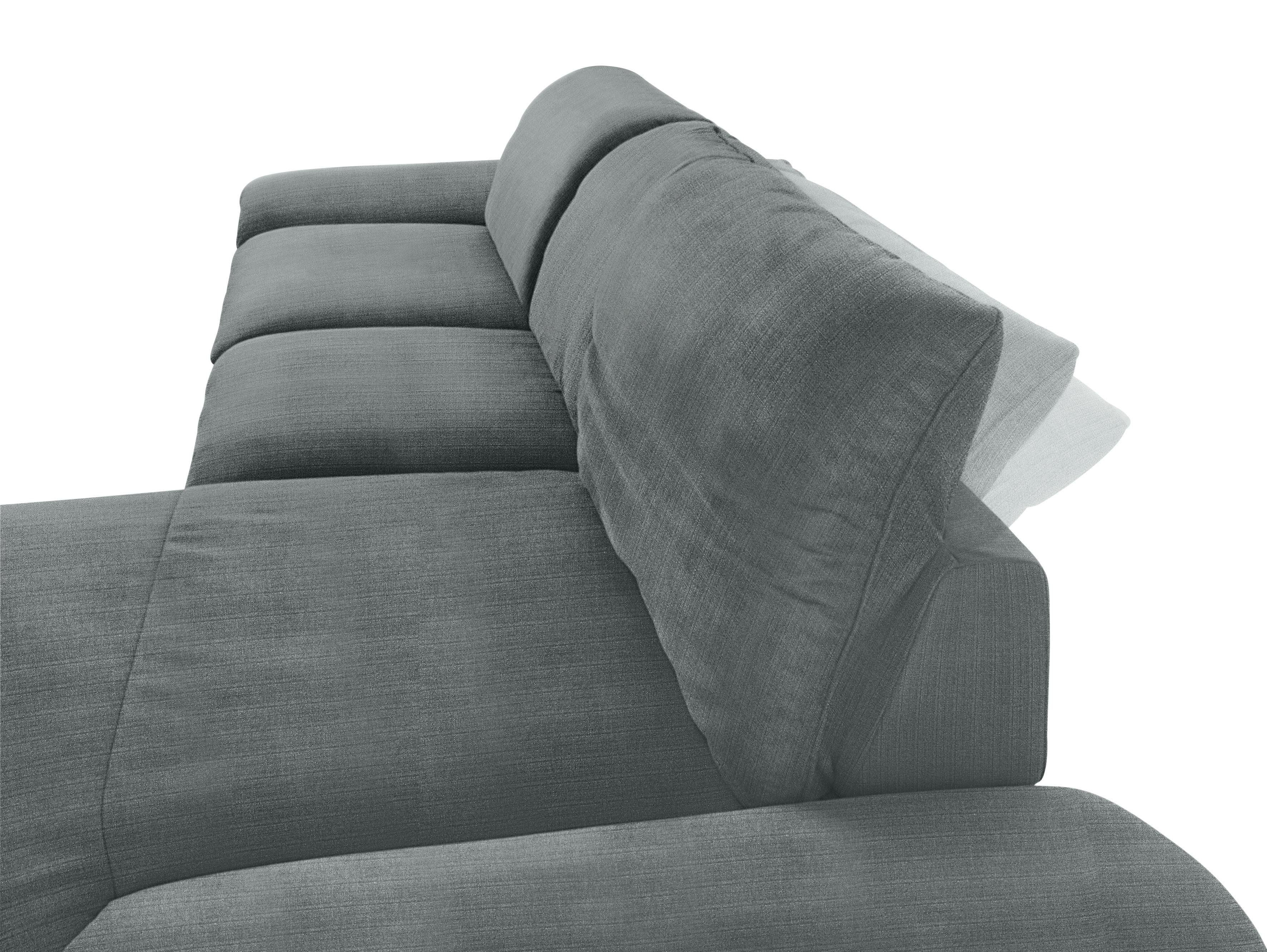 W.SCHILLIG matt, Sitztiefenverstellung, Breite Füße silber 340 mit Ecksofa enjoy&MORE, cm