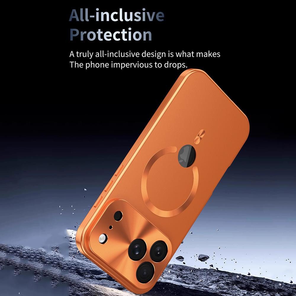 Wigento Handyhülle Für Apple iPhone 17 Pro Full Cover MagSafe Hülle Metallrahmen Blau, Magnetverschluss, MagSafe-kompatibel, stoßfest, präzise Aussparungen