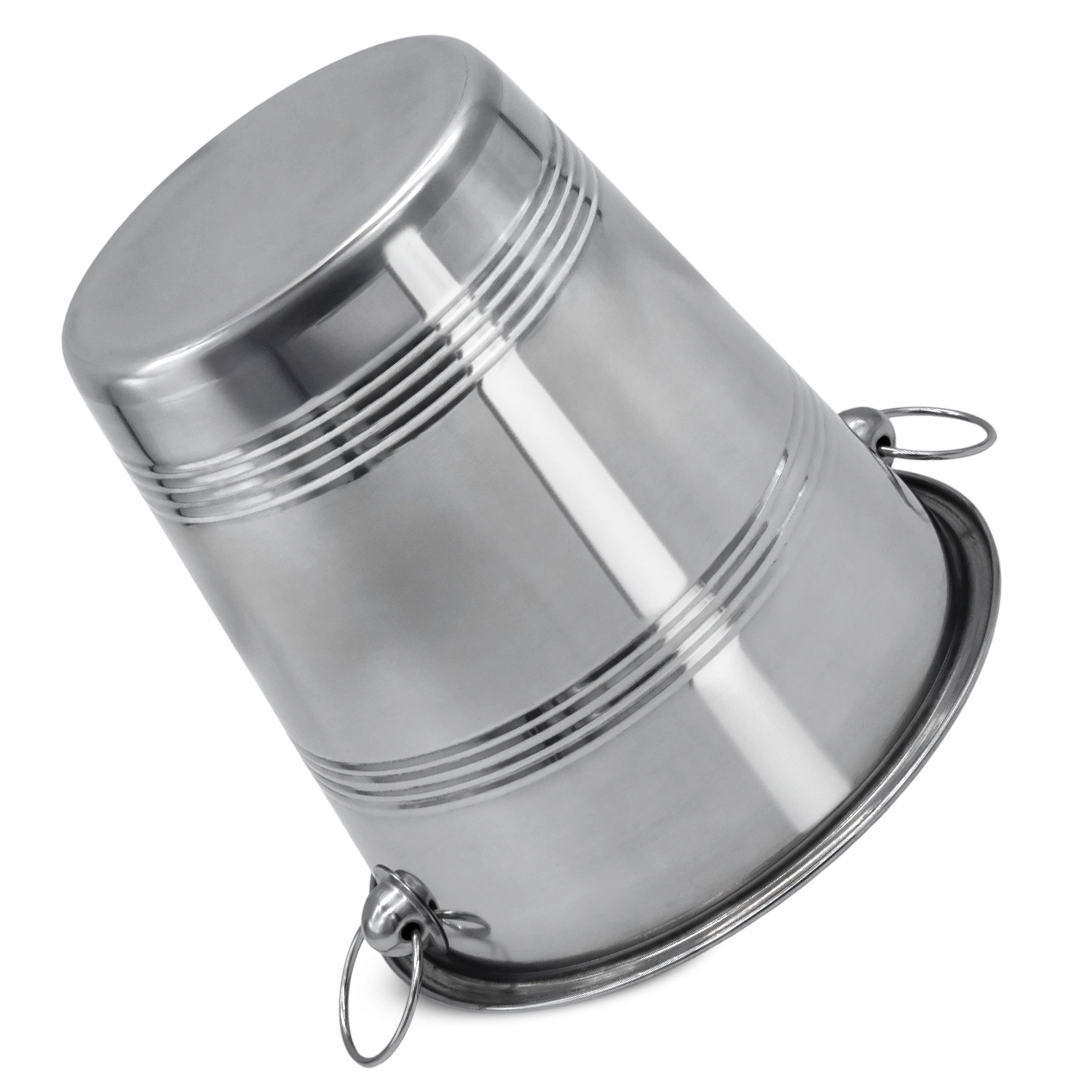 Spetebo Sektkühler Edelstahl Sektkühler - 20 cm, Metall Flaschen Getränke Kühler – Bild 4 von 5