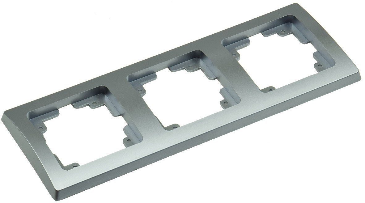 UP Schalter Komponenten Rahmen ChiliTec I Innen 3-fach Delphi Silber 55x55mm Grau I