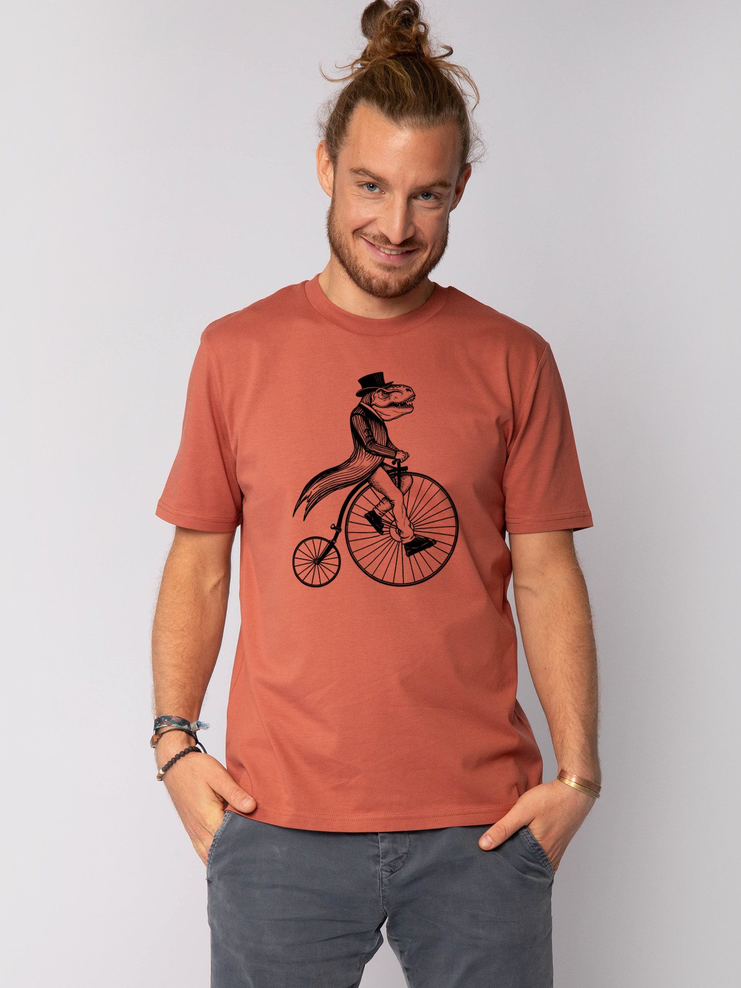 T-Shirt T-Rex auf Fahrrad