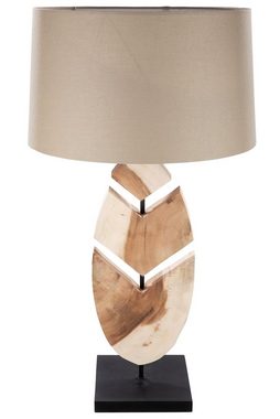 GILDE Tischleuchte GILDE Lampe Wooden Feather - naturfarben - H. 74,5cm x B. 45cm
