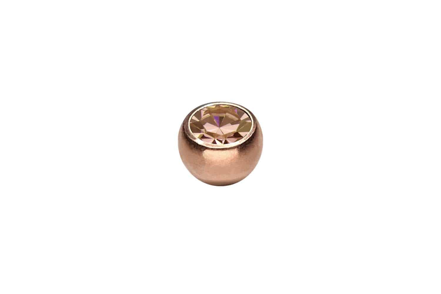 PIERCINGLINE Piercing-Set Chirurgenstahl Schraubkugel KRISTALL (Schraub-Aufsätze, 1-tlg)