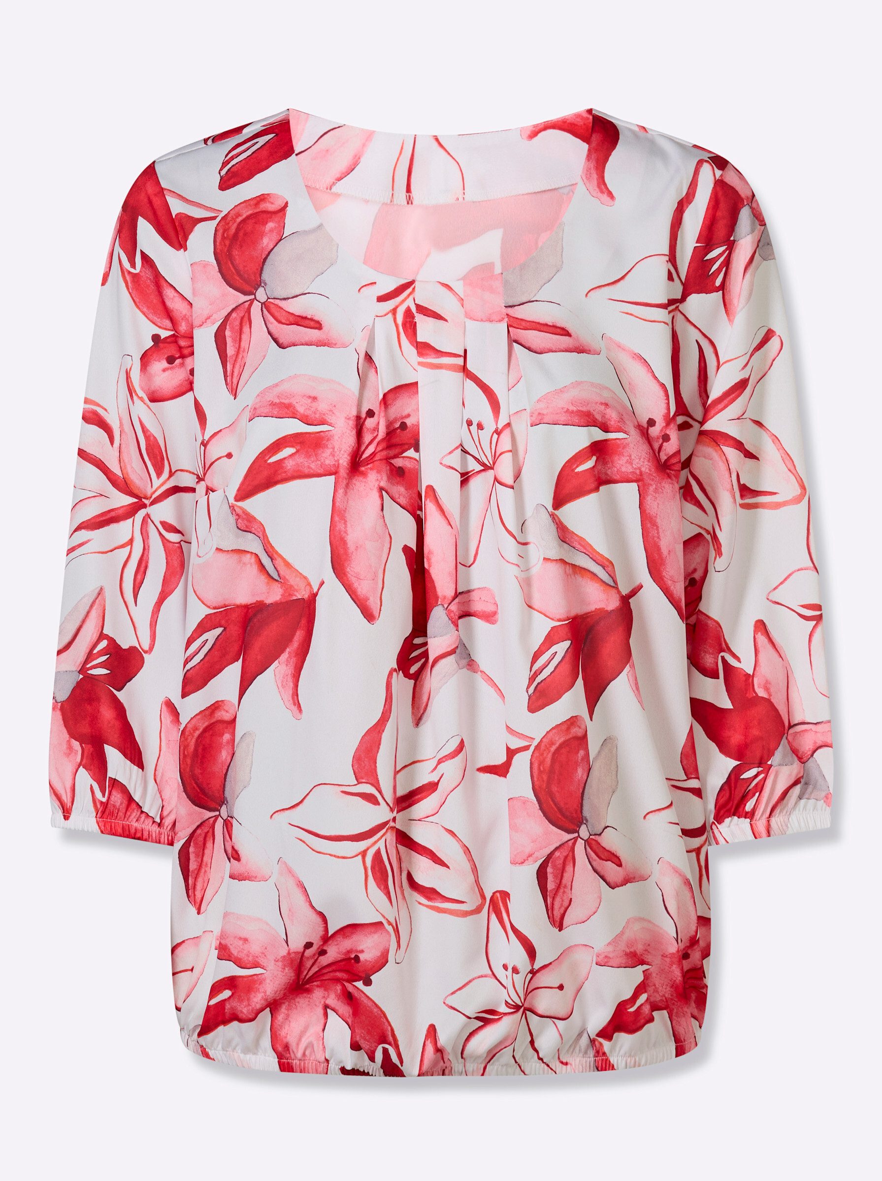 Klassische Bluse Schlupfbluse 3/4-Arm