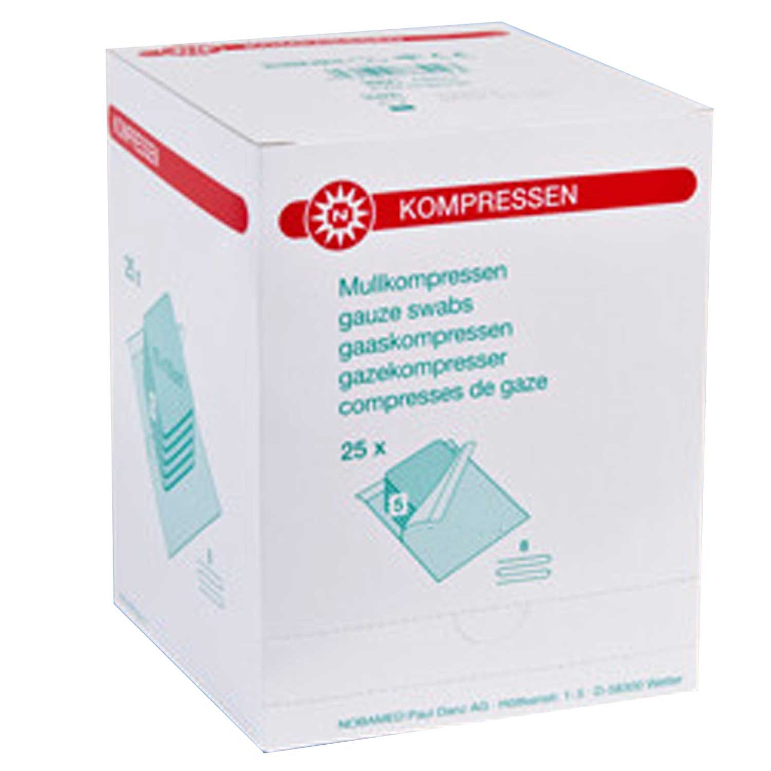 Erste-Hilfe-Set Mullkompresse-steril, 8-fach, à 5 - 5 x 5 cm