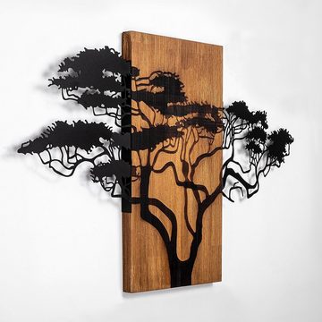 Wallity Wanddekoobjekt TNL3152,Schwarz, 90 x 58 cm, 100% Holz