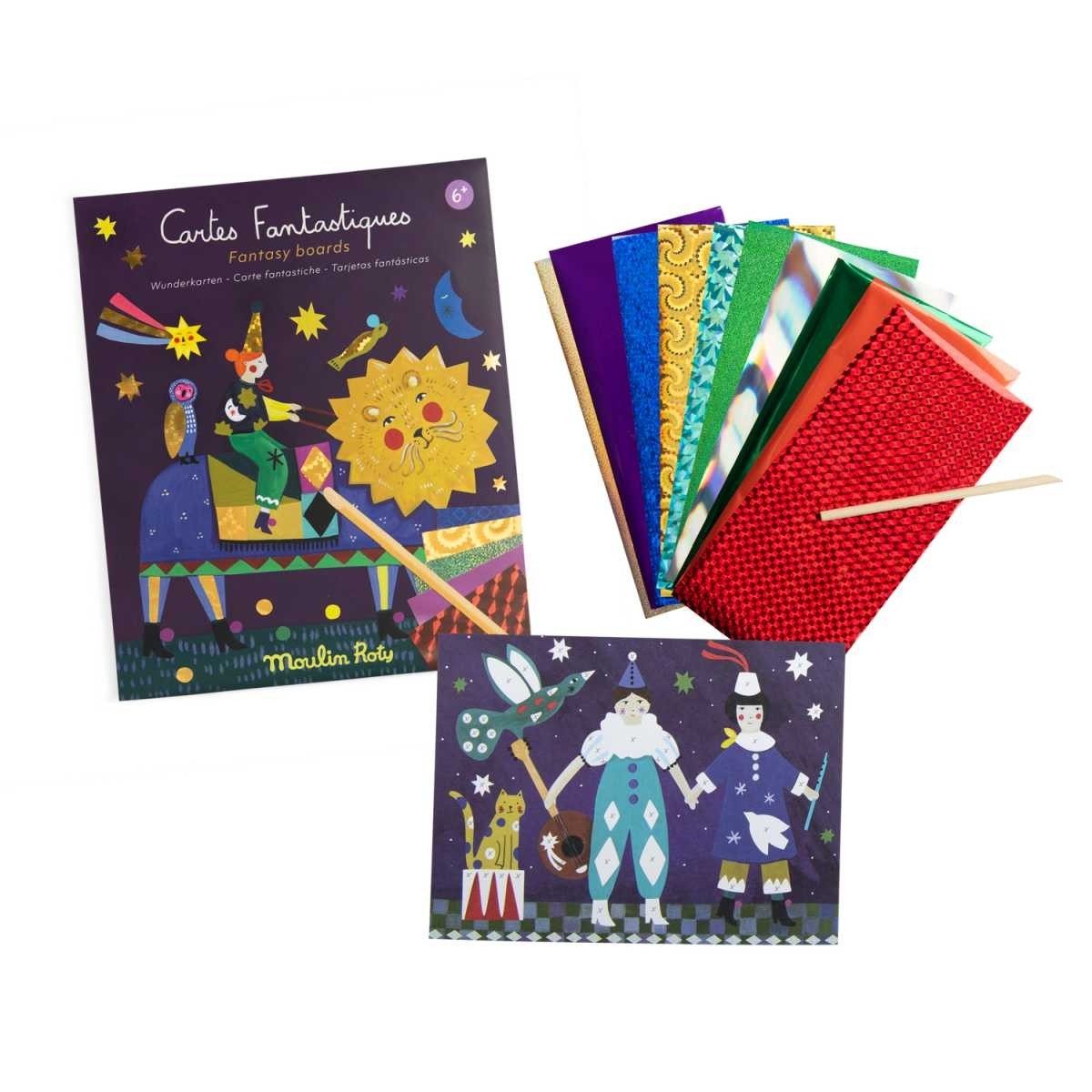 Moulin Roty Kreativset Comètes Filantes Metallfolien Bilder Kreativset für kreative Kinder, Kreativset