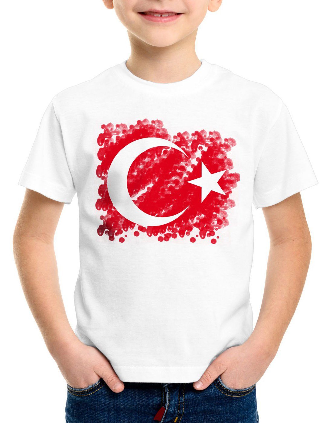 Türkei Kinder T-Shirt Turkey Türkiye Flagge istanbul Flag Mond Stern rot erdogan 