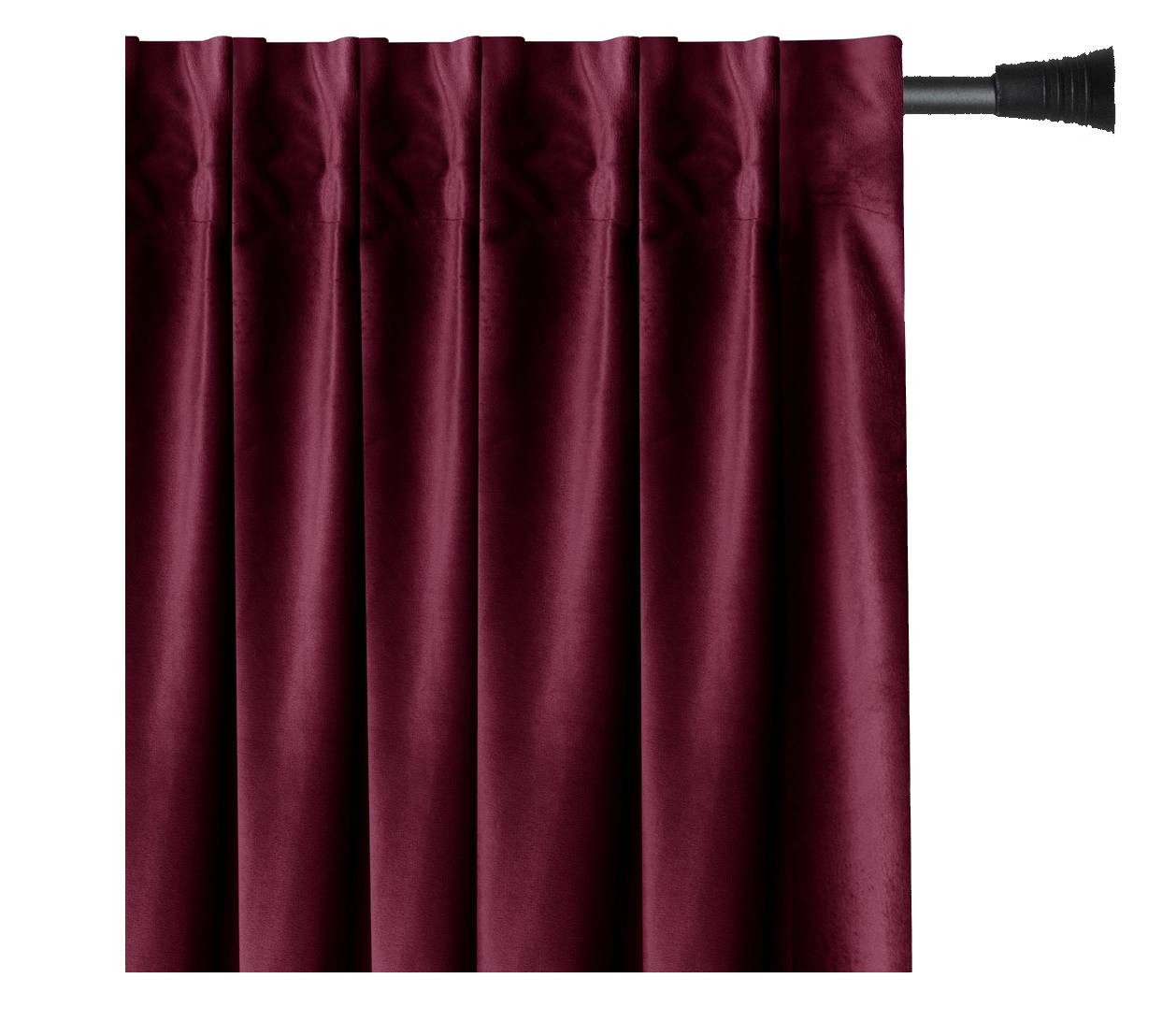 Restilo Gardine Gardine Multifunktionsband Kräuselband Vorhang Verdunkelnd Samt Textil (1 St), Kräuselband, verdunkelnd, Samt Textilien, mit Raffhalter