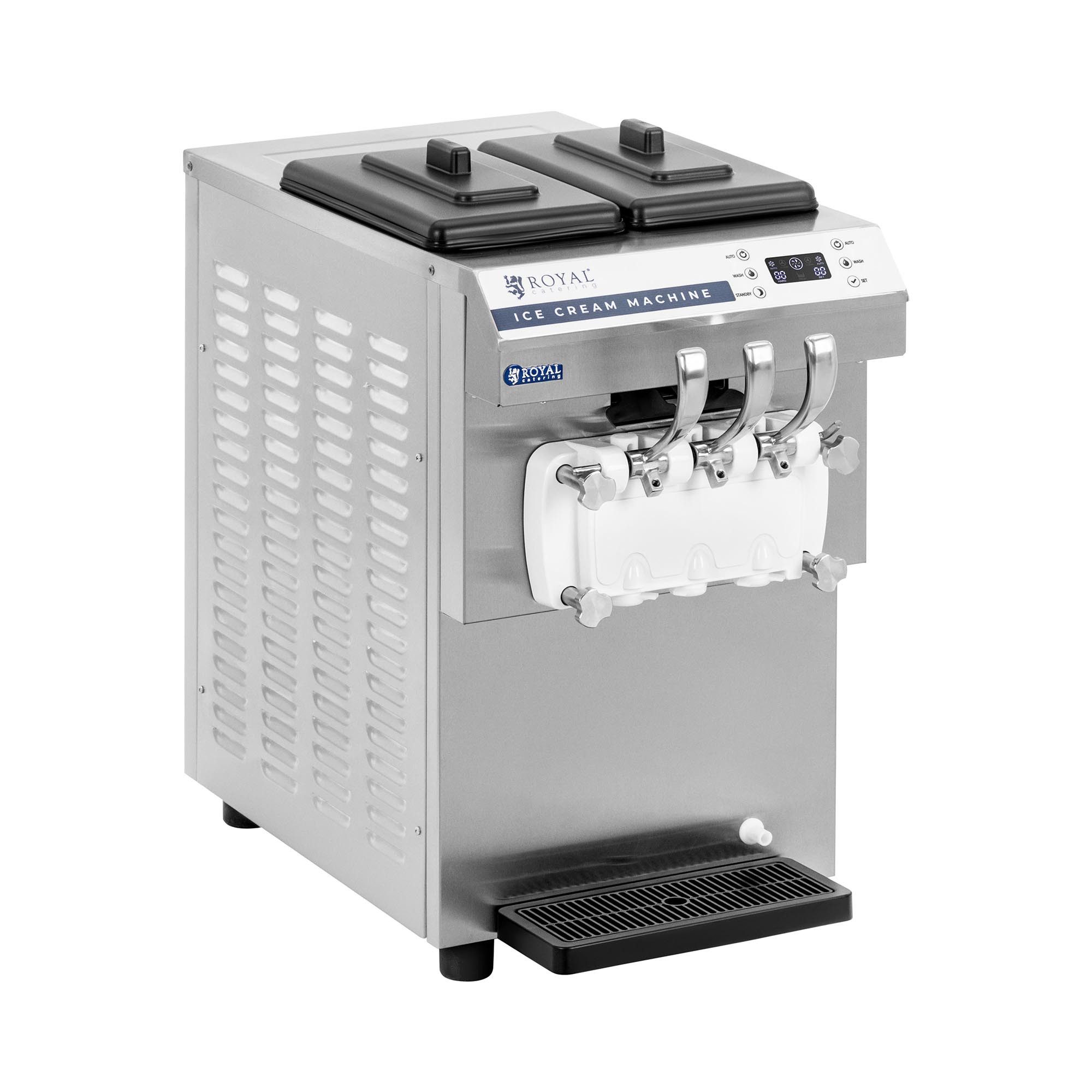 Royal Catering Eismaschine Softeismaschine 16 l/h 1350 W LED 2 Sorten Frozen-Yoghurt-Maschine, 1350 W