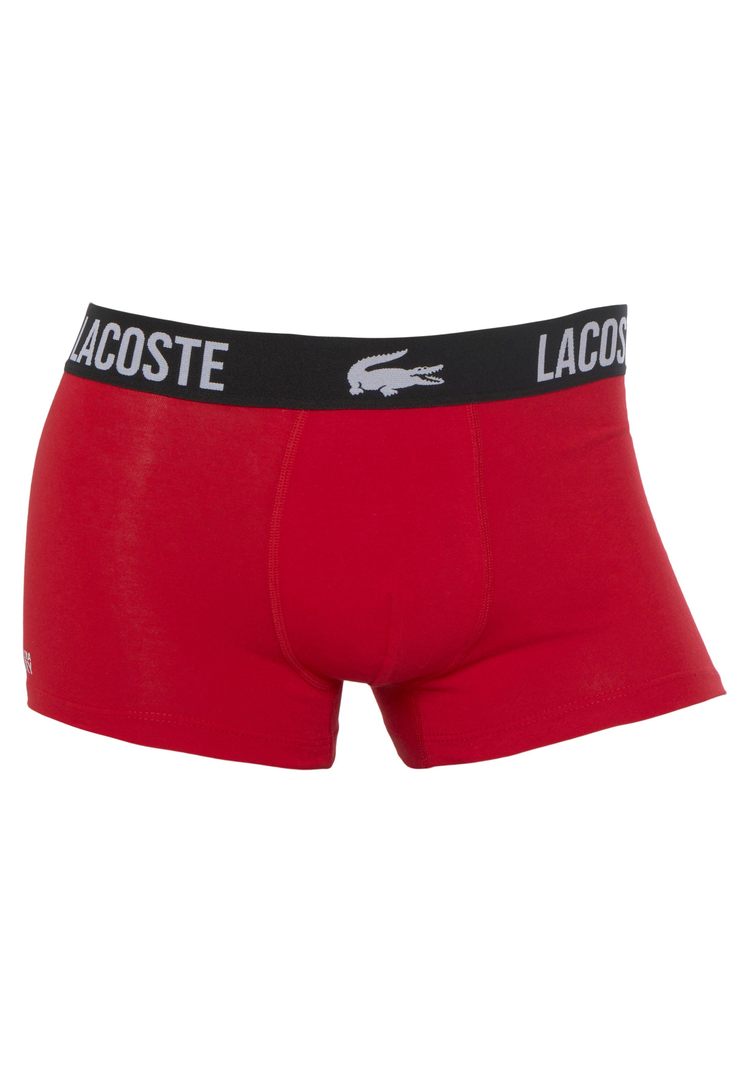 Premium im blau (Packung, Stretch-Baumwolle Herren 3er-Pack Lacoste Trunk rot eng grau Boxershorts Lacoste 3er-Pack) aus