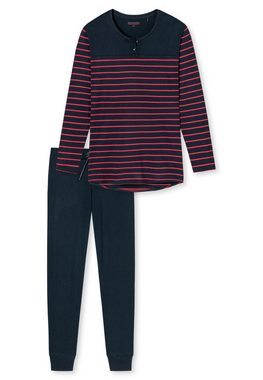 Schiesser Pyjama "selected! premium inspiration" (2 tlg) in weicher Single-Jersey-Qualität, mit etwas längerer Rückenpartie