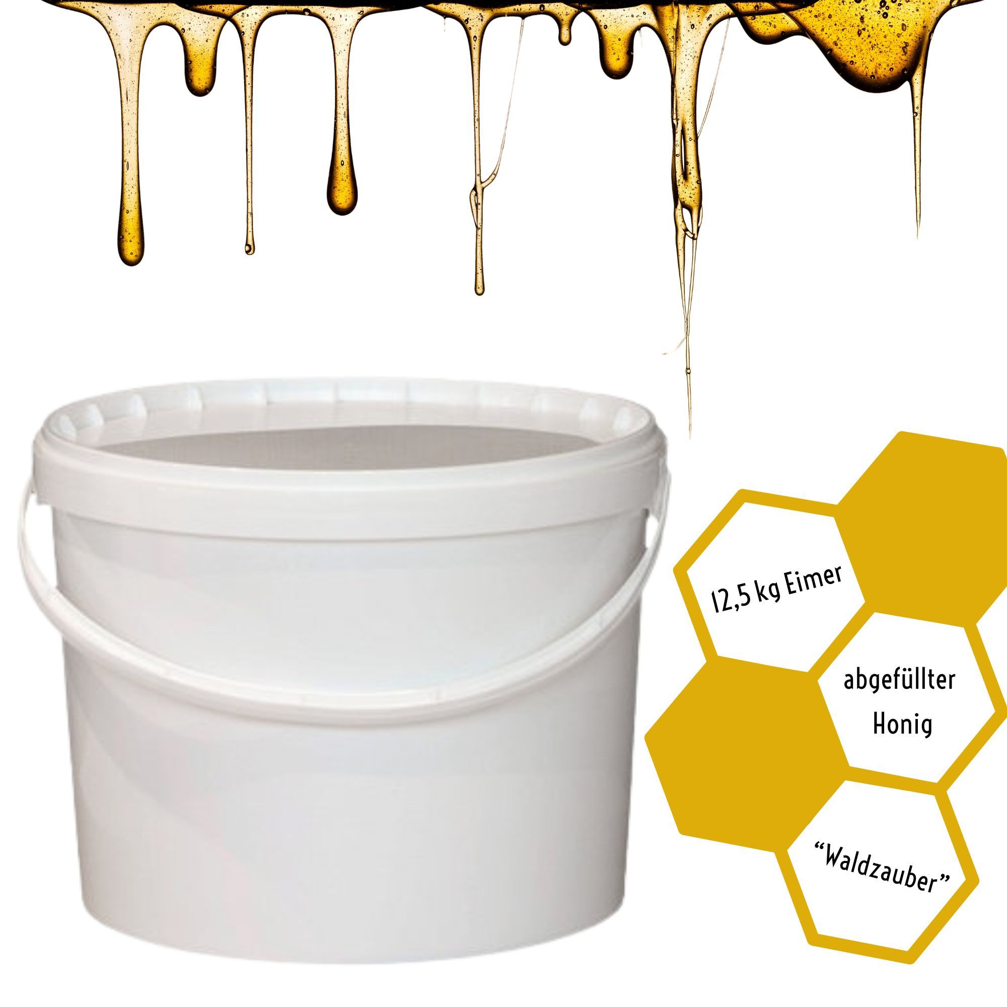 BIENEN SCHMIDT Honig "WALDZAUBER" verschiedene Größen, 1 x 12500 g, (12,5 kg Vorrats Eimer), Waldblütenhonig aus Oberfranken, rein und natürlich, deutscher Honig