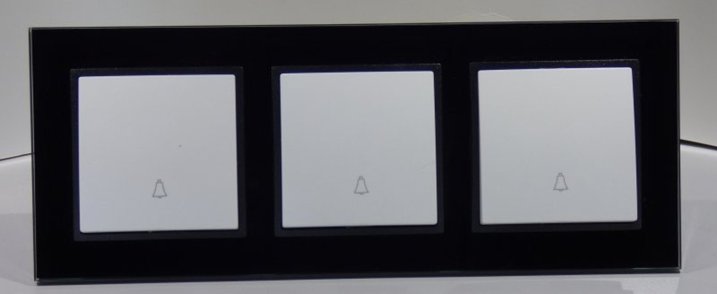 Lichtideen Schalter 6789 Abelka Nuovo schwarz GLAS 3 x Taster 230 Volt 10 Ampere (Taster, Schalter, Anennendose, Steckdose mit USB lieferbar)