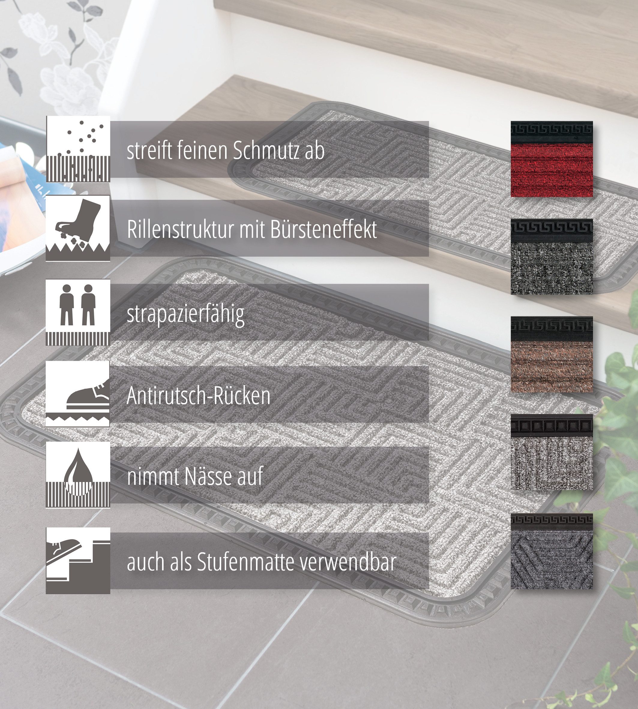 ASTRA Fußmatte Border Star 1, rechteckig, Höhe: 8 mm, Türmatte, Schmutzfangmatte, In -und Outdoor geeignet