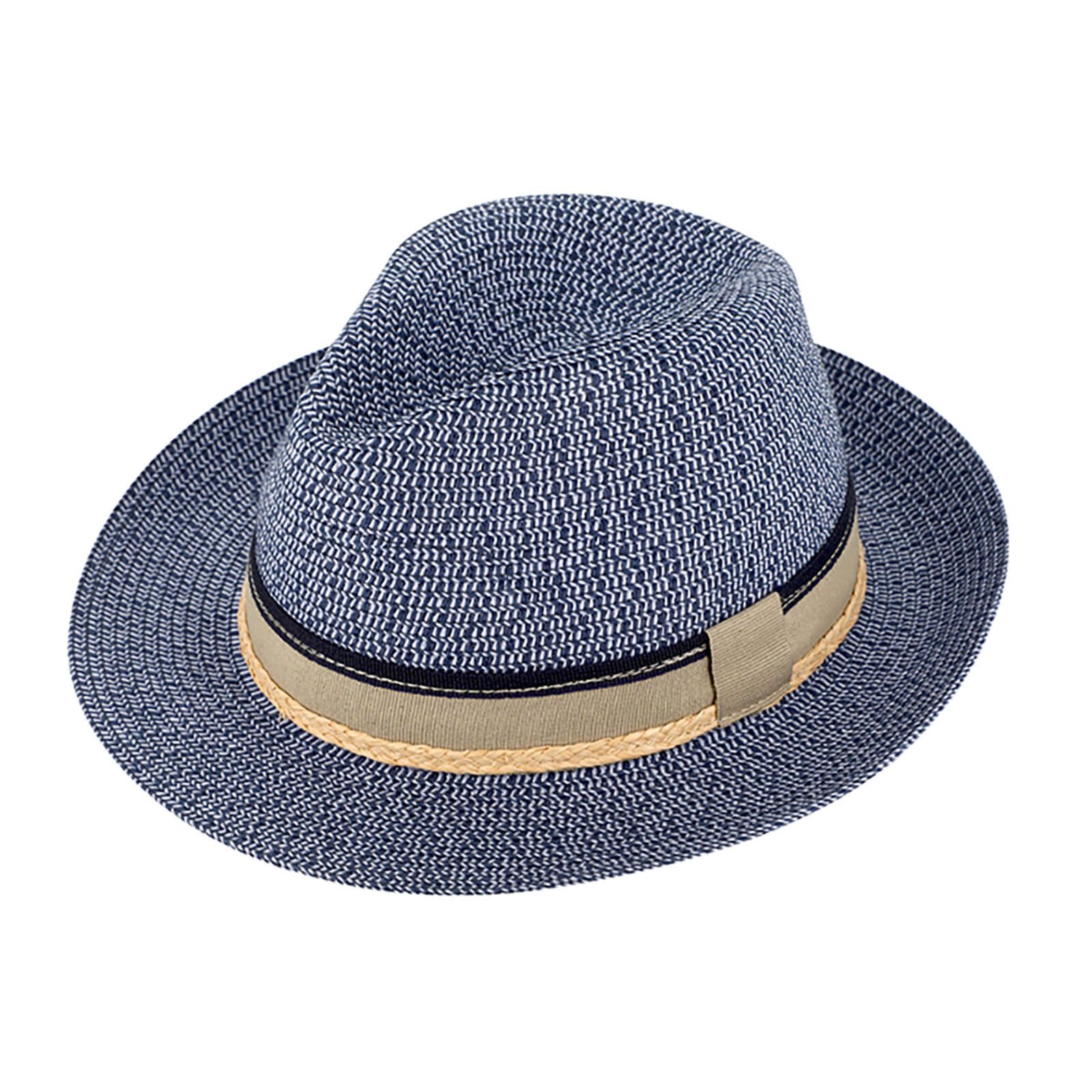 Fiebig Sonnenhut Papierhut Fedora melange mit dreifarbigem
