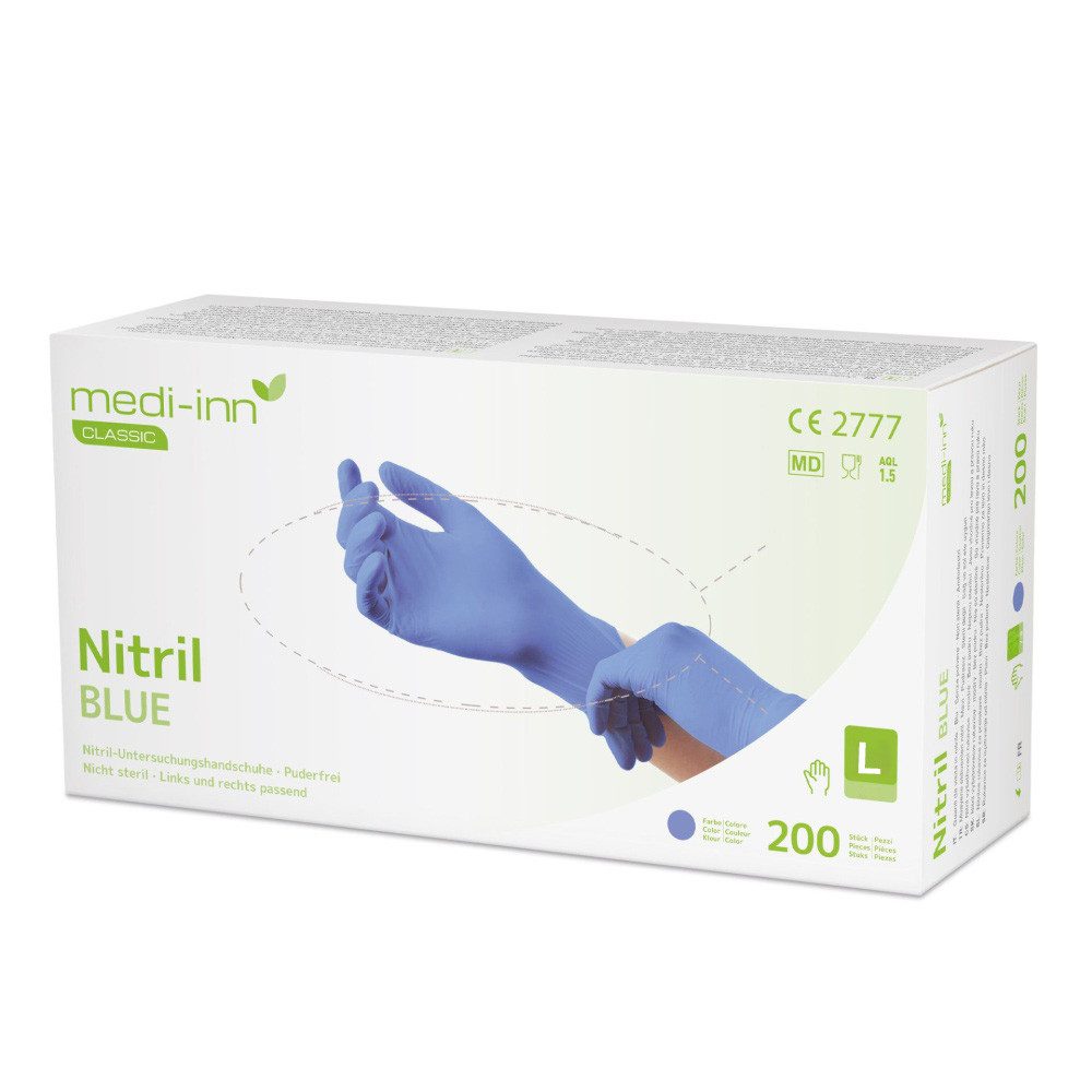 Medi-Inn Nitril-Handschuhe Nitril blue Einmalhandschuhe Big Box puderfrei blau AQL: 1.5