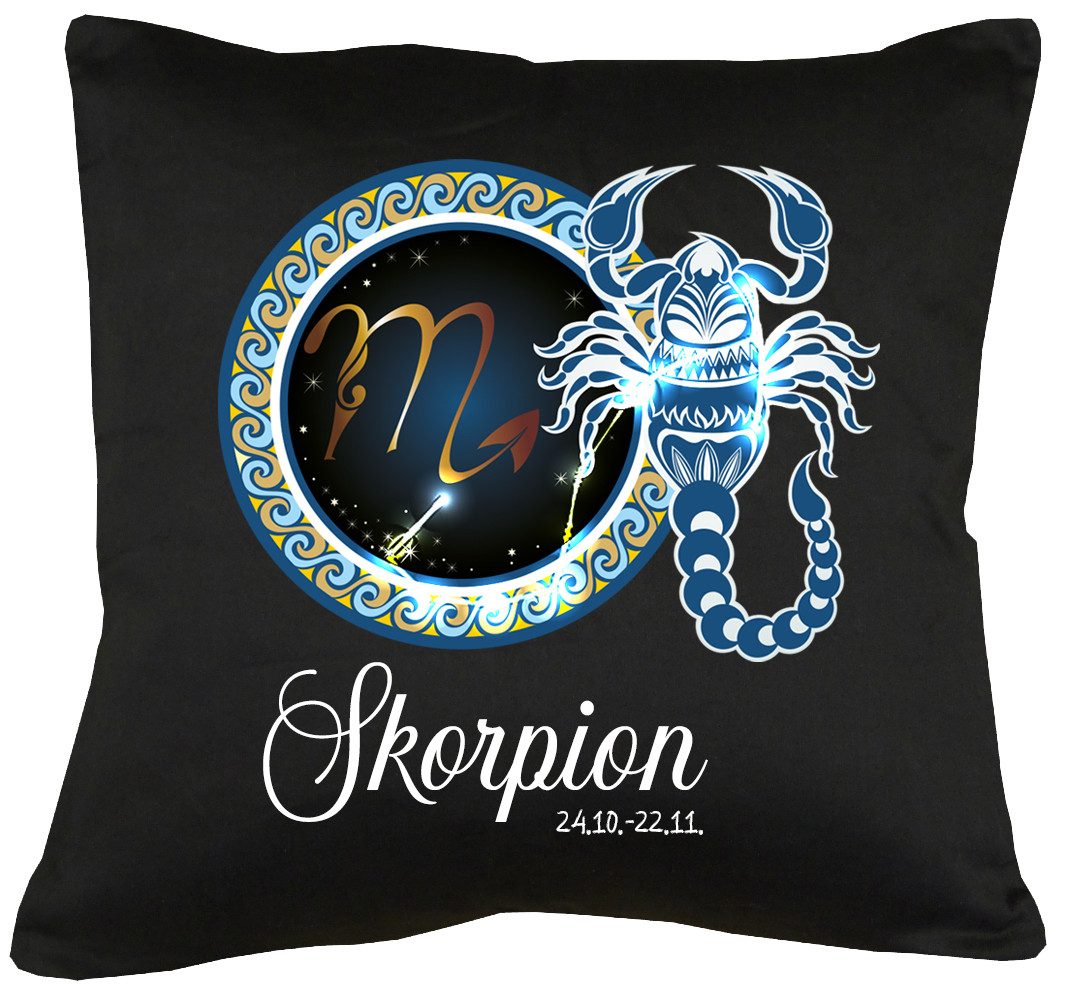 TShirt-People Dekokissen Sternzeichen Skorpion Kissen mit Füllung 40x40cm