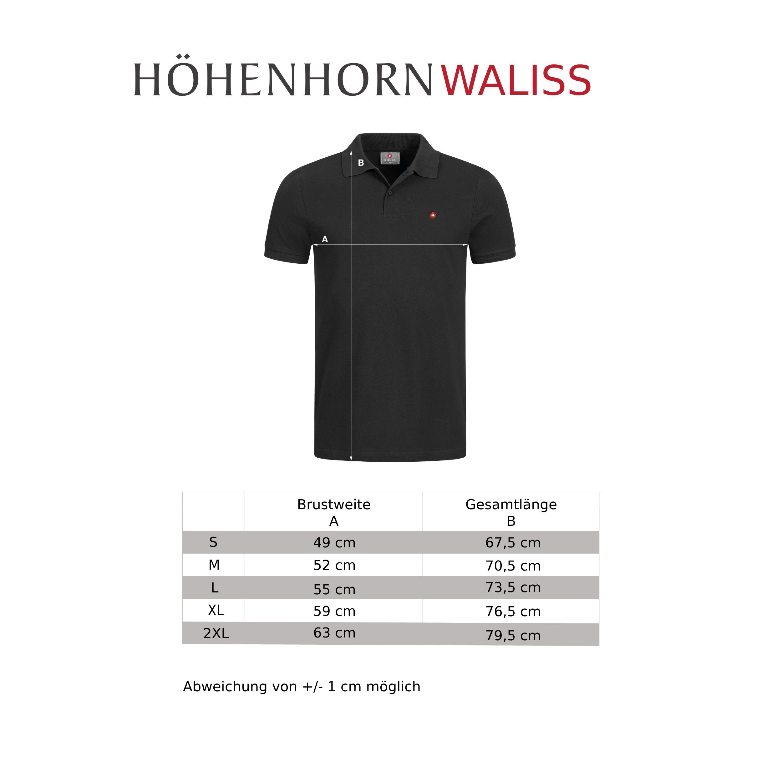 Regular Polohemd Waliss Herren Fit Poloshirt Höhenhorn Schwarz PoloShirt