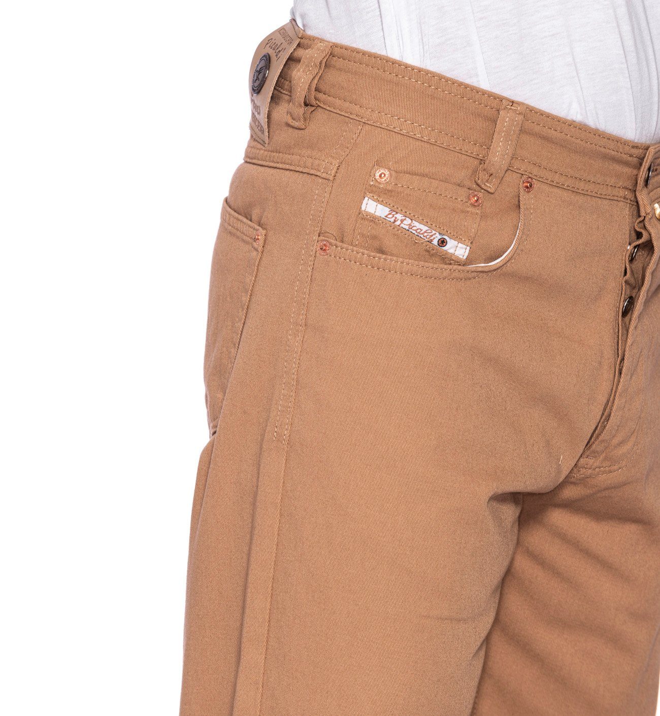 PICALDI Jeans Zicco Sommerhose, Tapered-fit-Jeans Loose Fit, Gabardine Relaxed Fit, Freizeithose 472 Camel