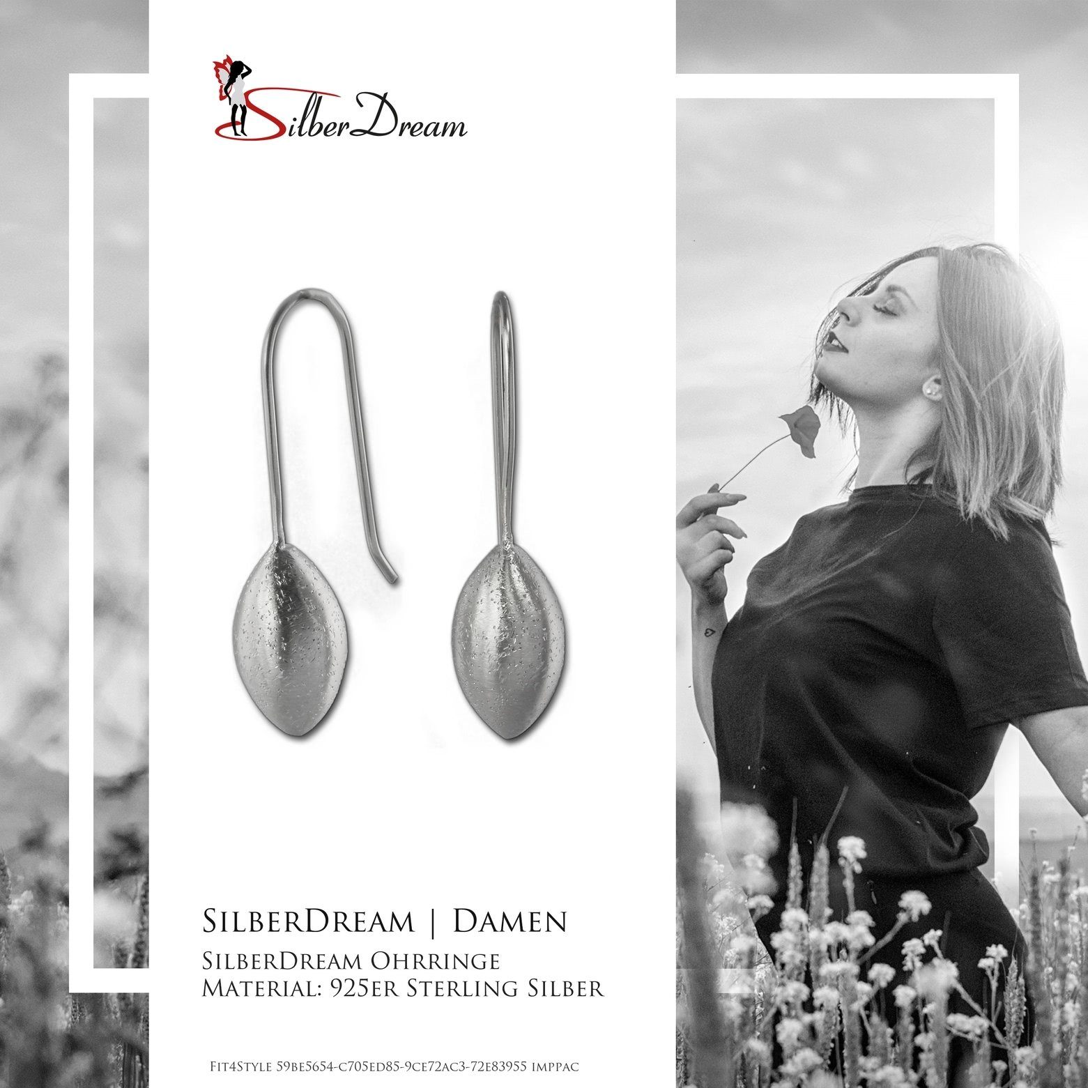 SilberDream Paar Ohrhänger SilberDream Ohrringe Damen-Schmuck 925er (Ohrhänger), Damen Ohrhänger Tropfen aus 925 Sterling Silber, Farbe: silber – Bild 4 von 5