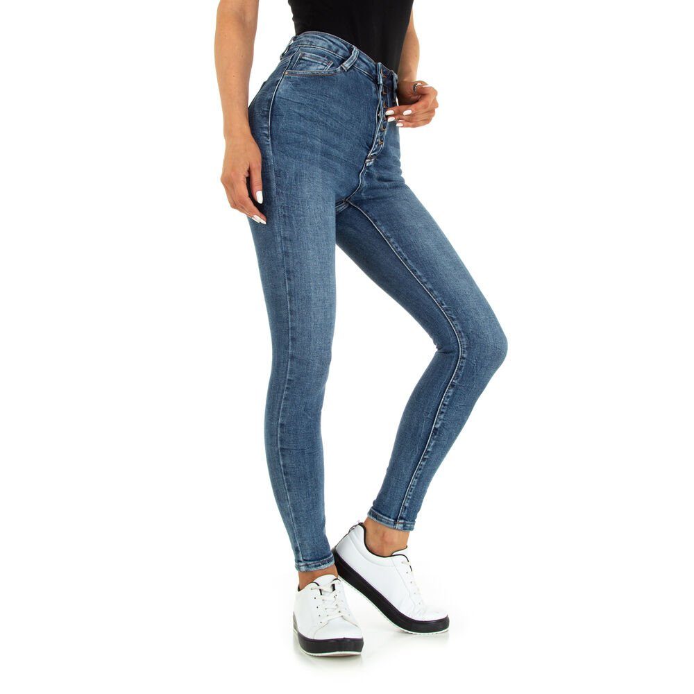 Stretch Ital-Design Damen Freizeit Skinny-fit-Jeans Blau Skinny in Jeans