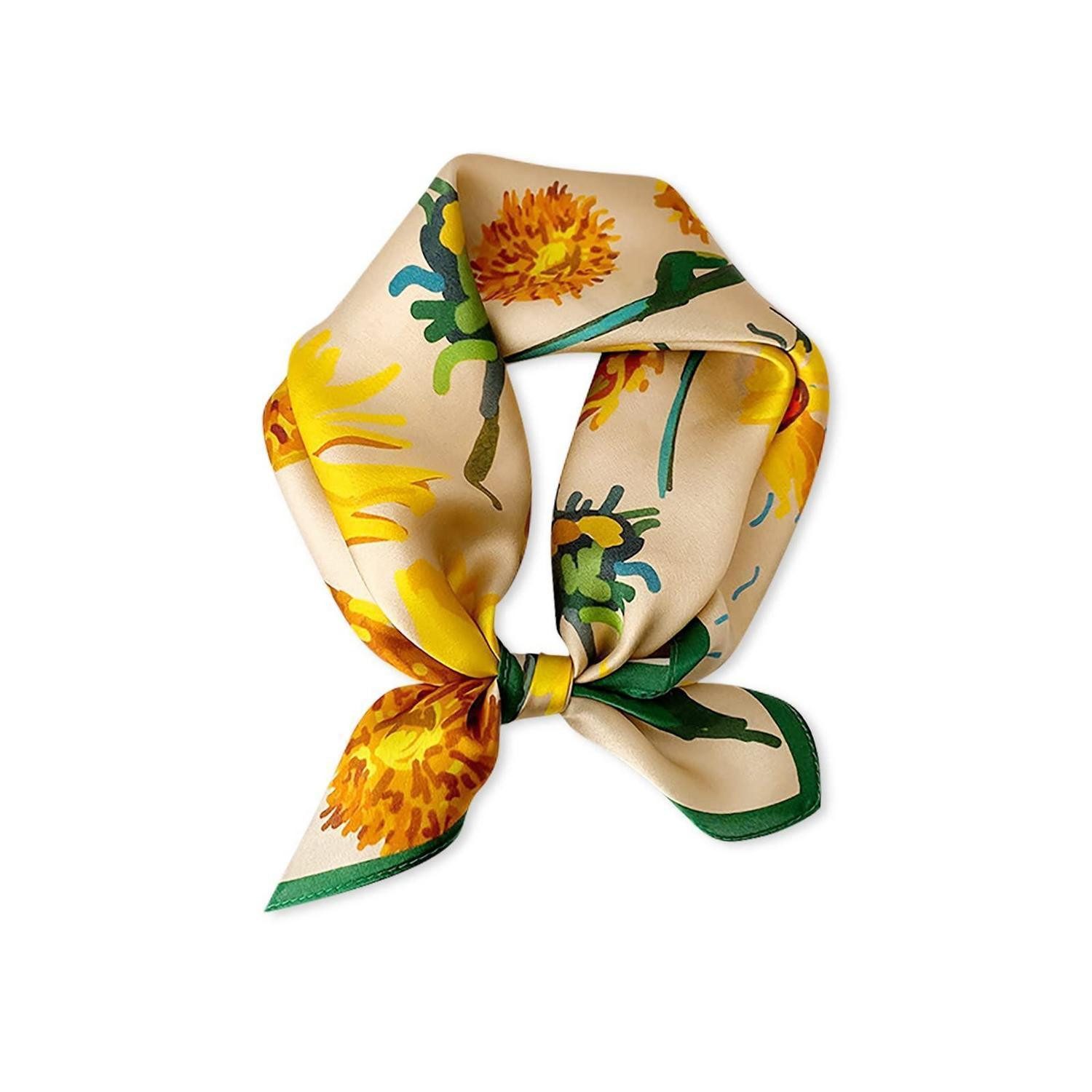 LuxusKollektion Seidenschal Seidenschal Damen Gelb Sonnenblume, (1-St)