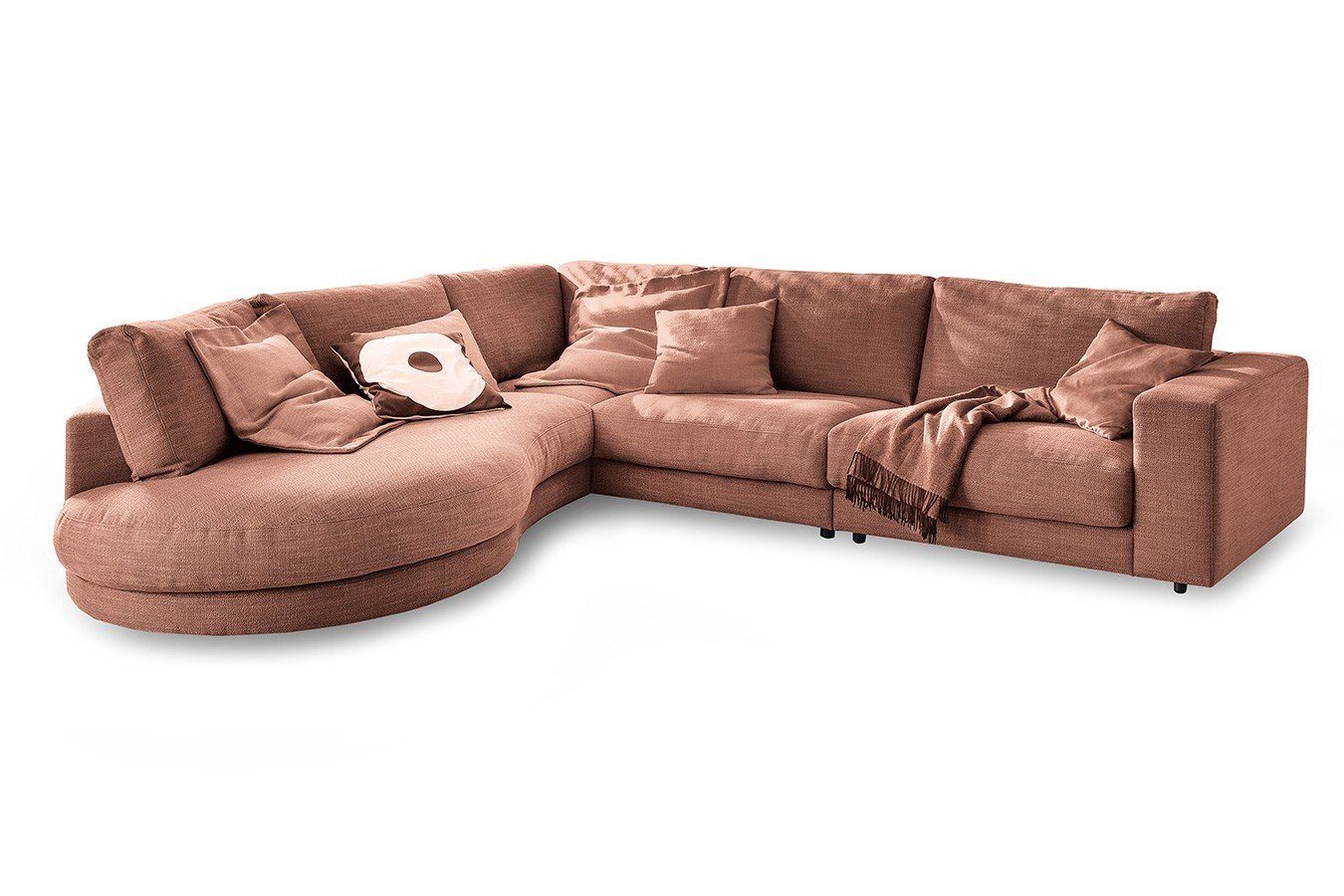 daslagerhaus living Big-Sofa Ecksofa Downtown Stoff rost