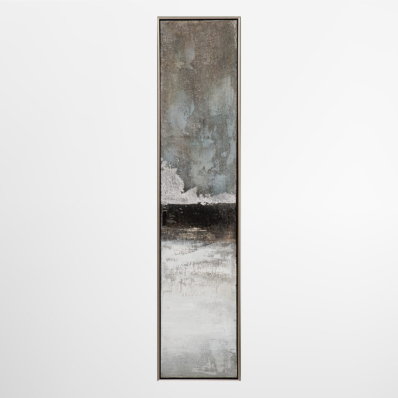 ArtUniverse Gemälde Schlanke Facetten von Grau und Silber 29 x 129 cm, Abstrakt