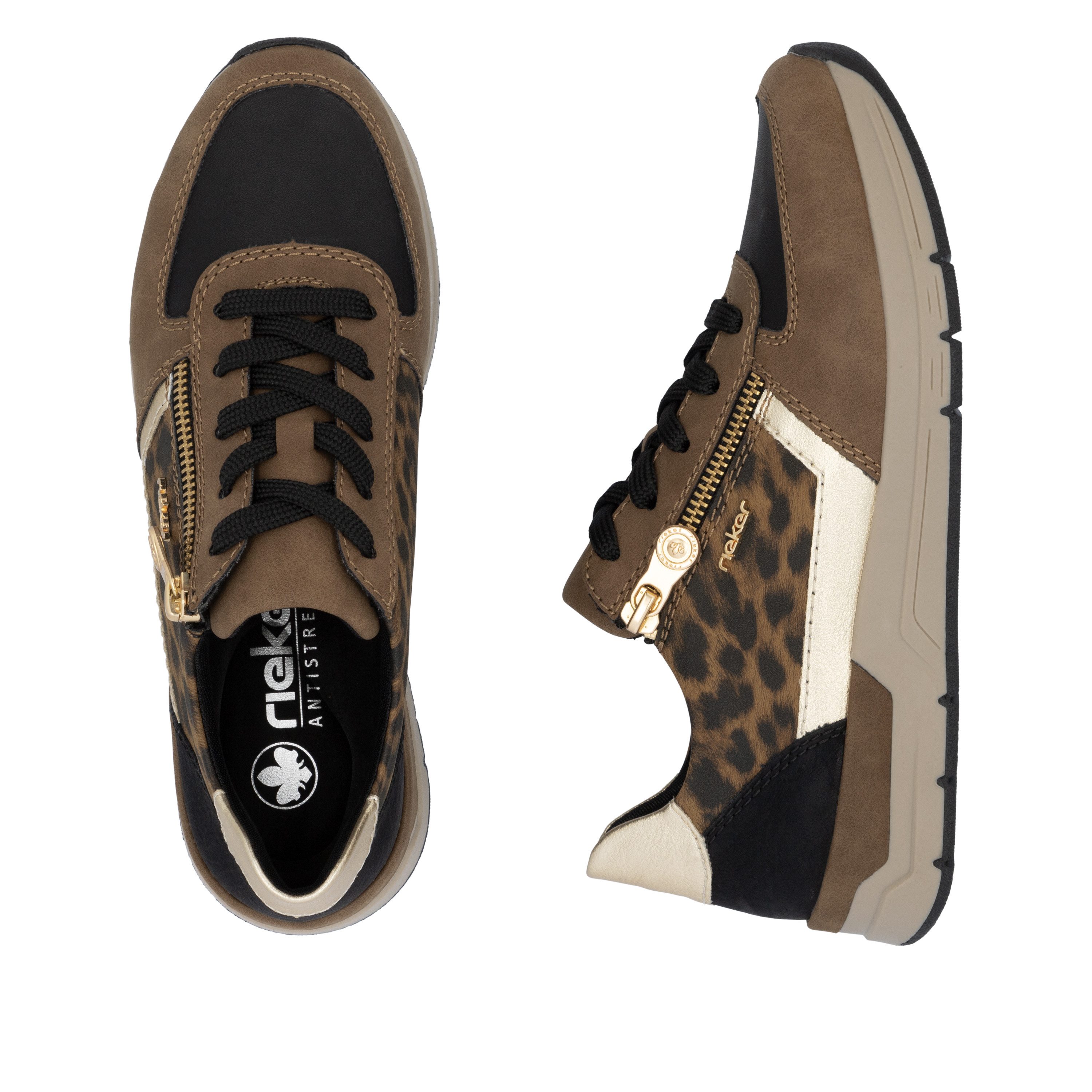 Rieker Sneaker Freizeitschuh, Schnürschuh, Halbschuh mit modischen Akzenten